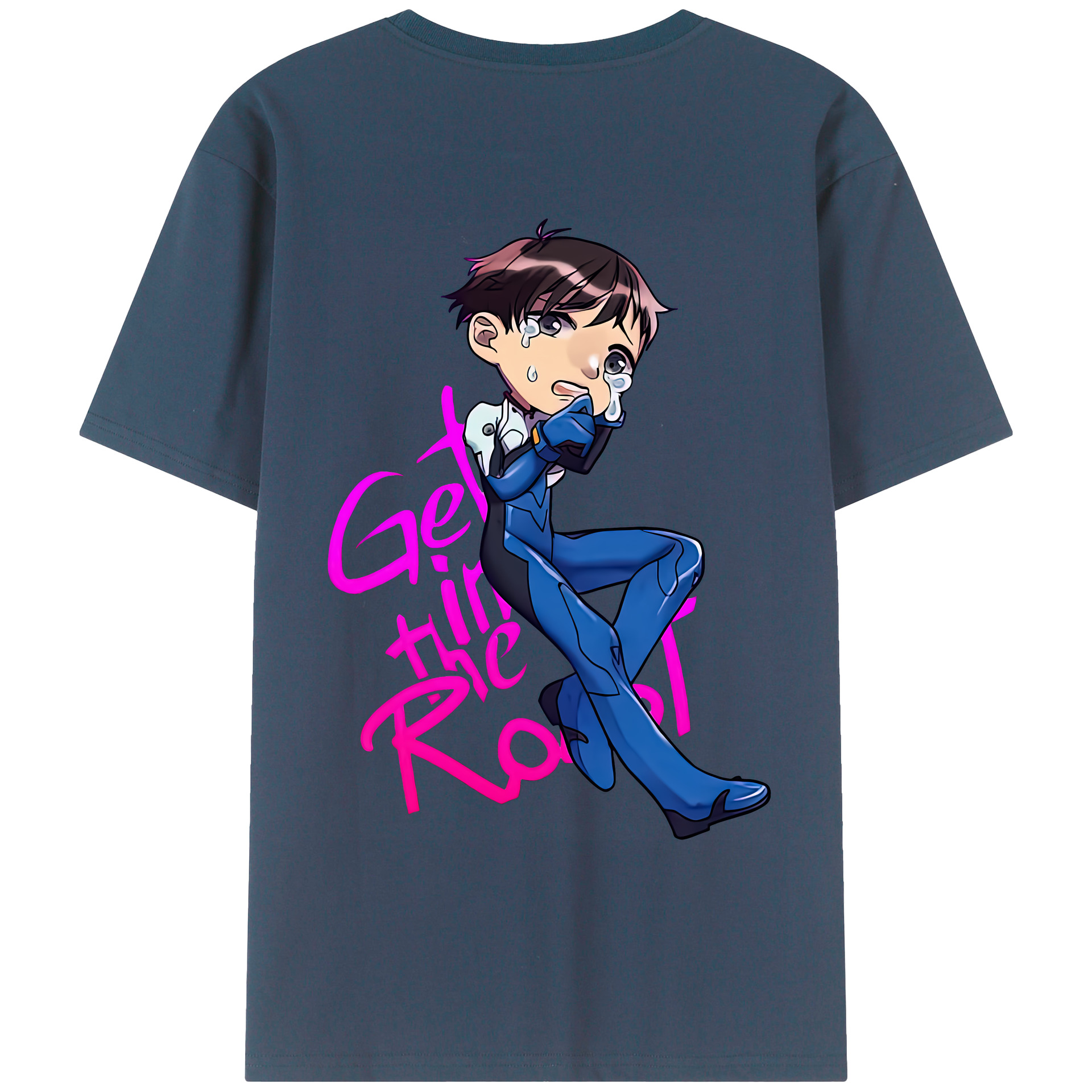 （画像用） EVA 新世紀エヴァンゲリオン 綿100％ メンズ半袖Tシャツ（バックプリント） 通気性