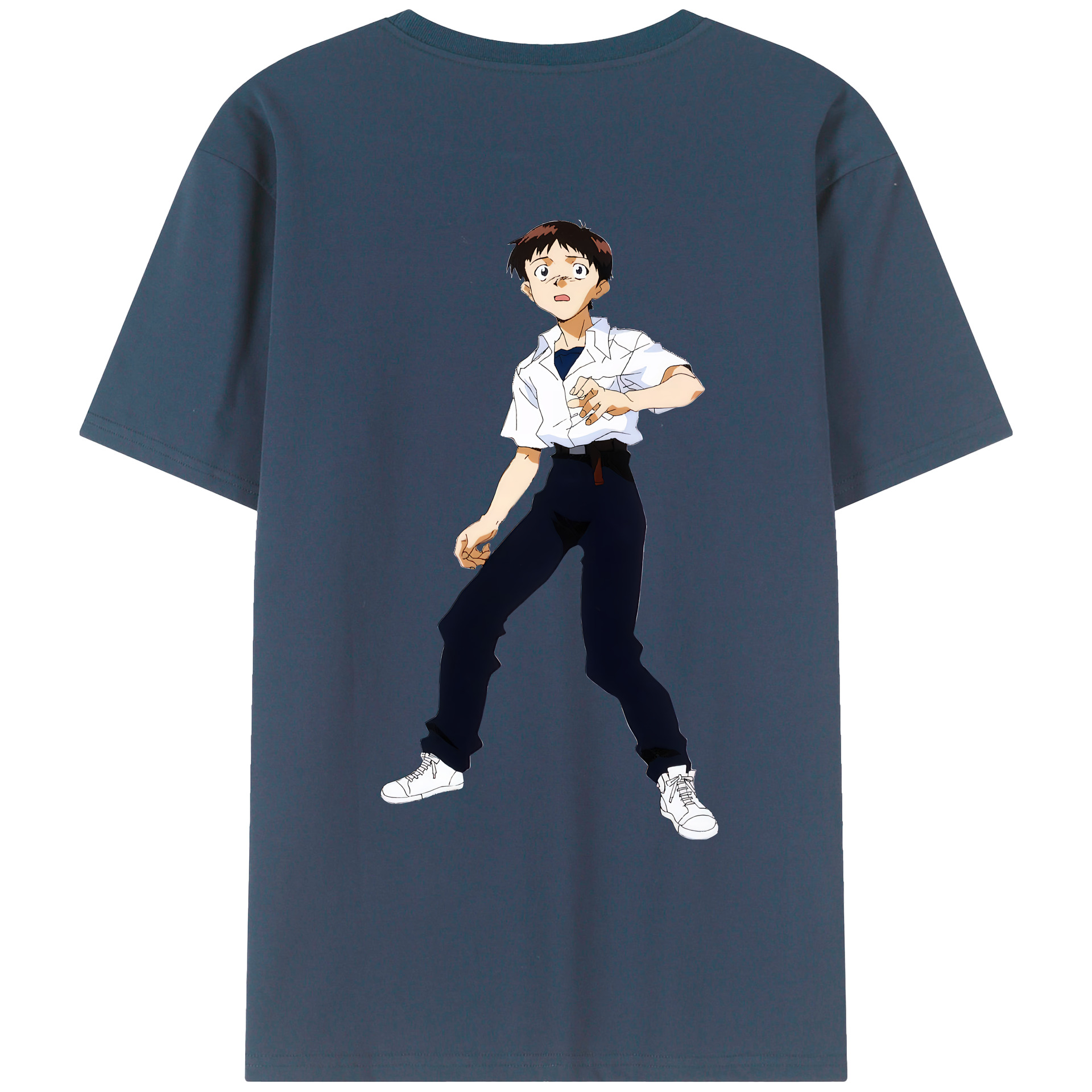 （画像用） EVA 新世紀エヴァンゲリオン 綿100％ メンズ半袖Tシャツ（バックプリント） 通気性