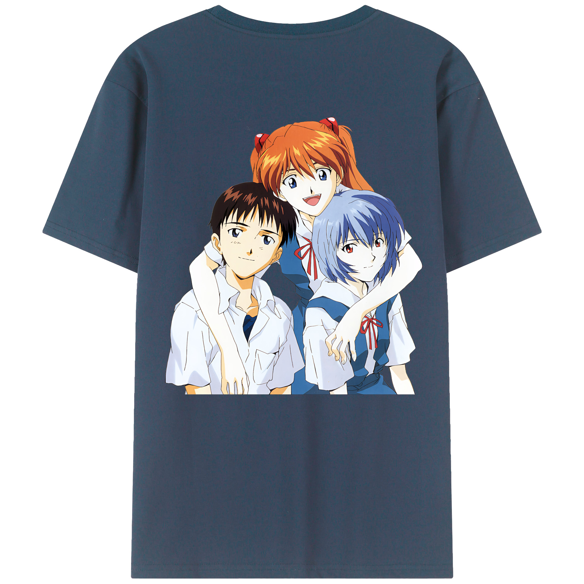 （画像用） EVA 新世紀エヴァンゲリオン 綿100％ メンズ半袖Tシャツ（バックプリント） 通気性