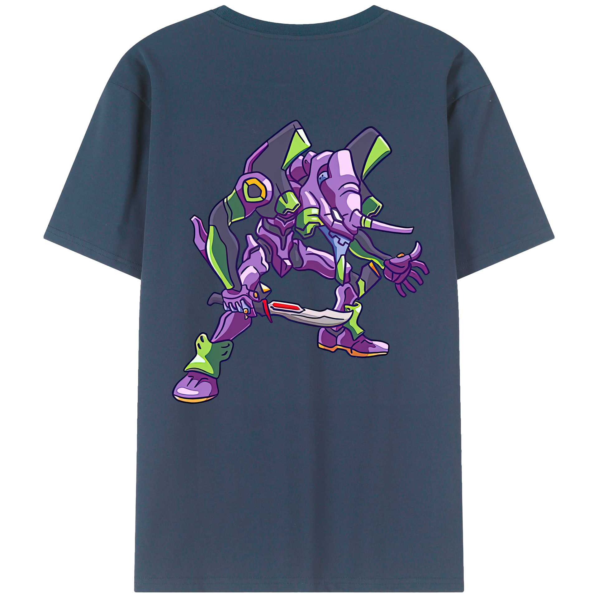 （画像用） EVA 新世紀エヴァンゲリオン 綿100％ メンズ半袖Tシャツ（バックプリント） 通気性