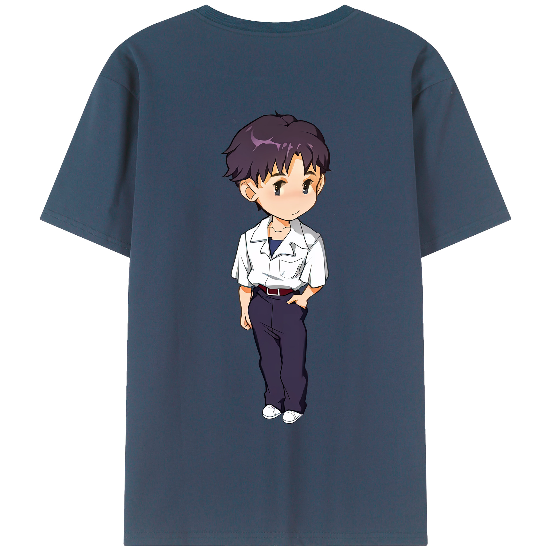 （画像用） EVA 新世紀エヴァンゲリオン 綿100％ メンズ半袖Tシャツ（バックプリント） 通気性