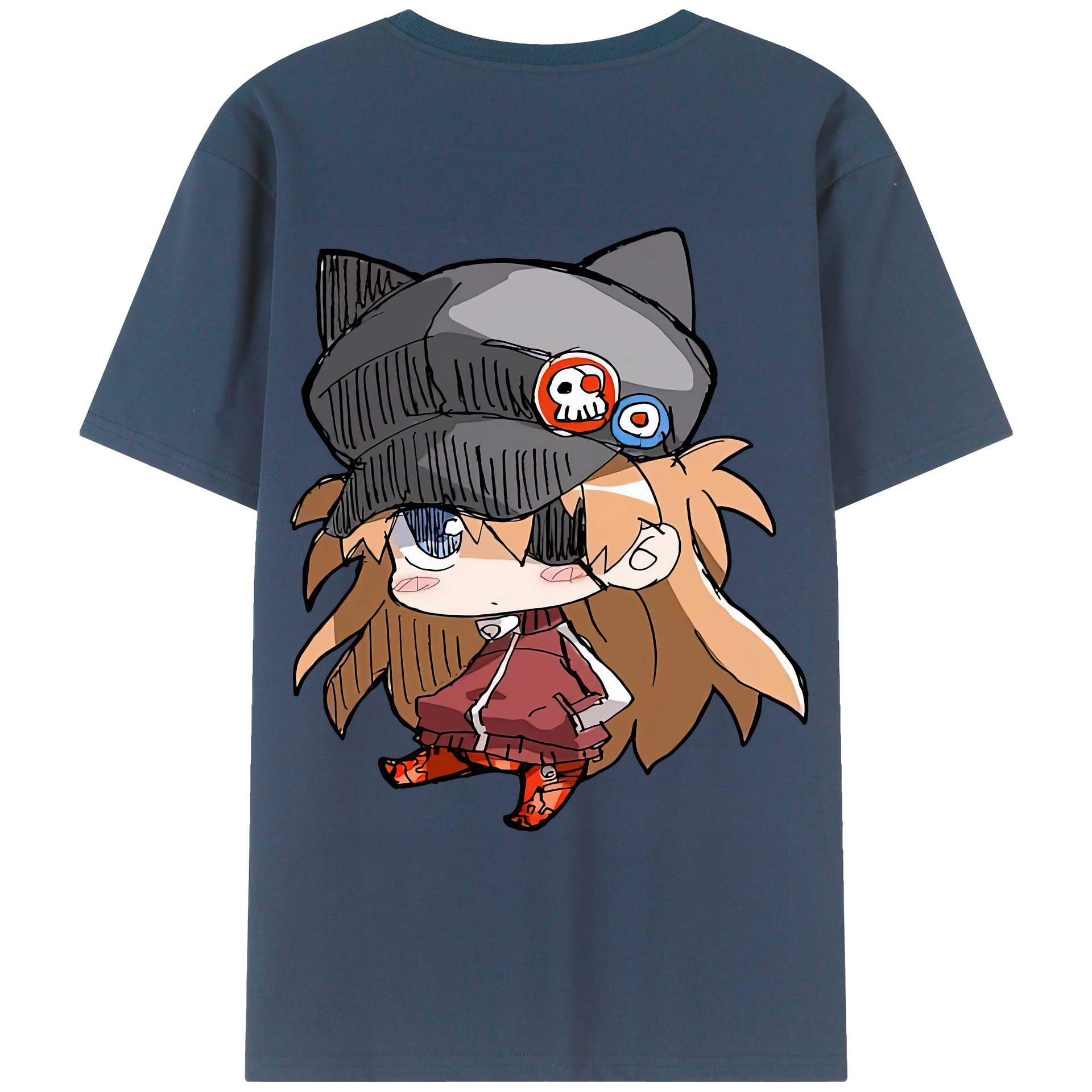（画像用） EVA 新世紀エヴァンゲリオン 綿100％ メンズ半袖Tシャツ（バックプリント） 通気性
