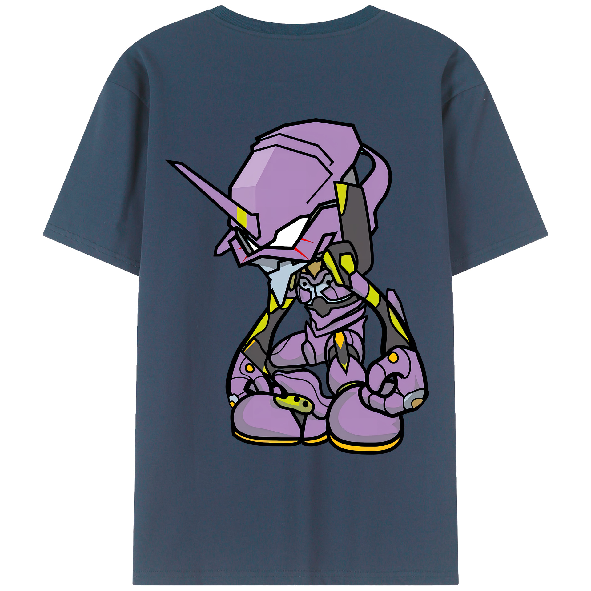 （画像用） EVA 新世紀エヴァンゲリオン 綿100％ メンズ半袖Tシャツ（バックプリント） 通気性