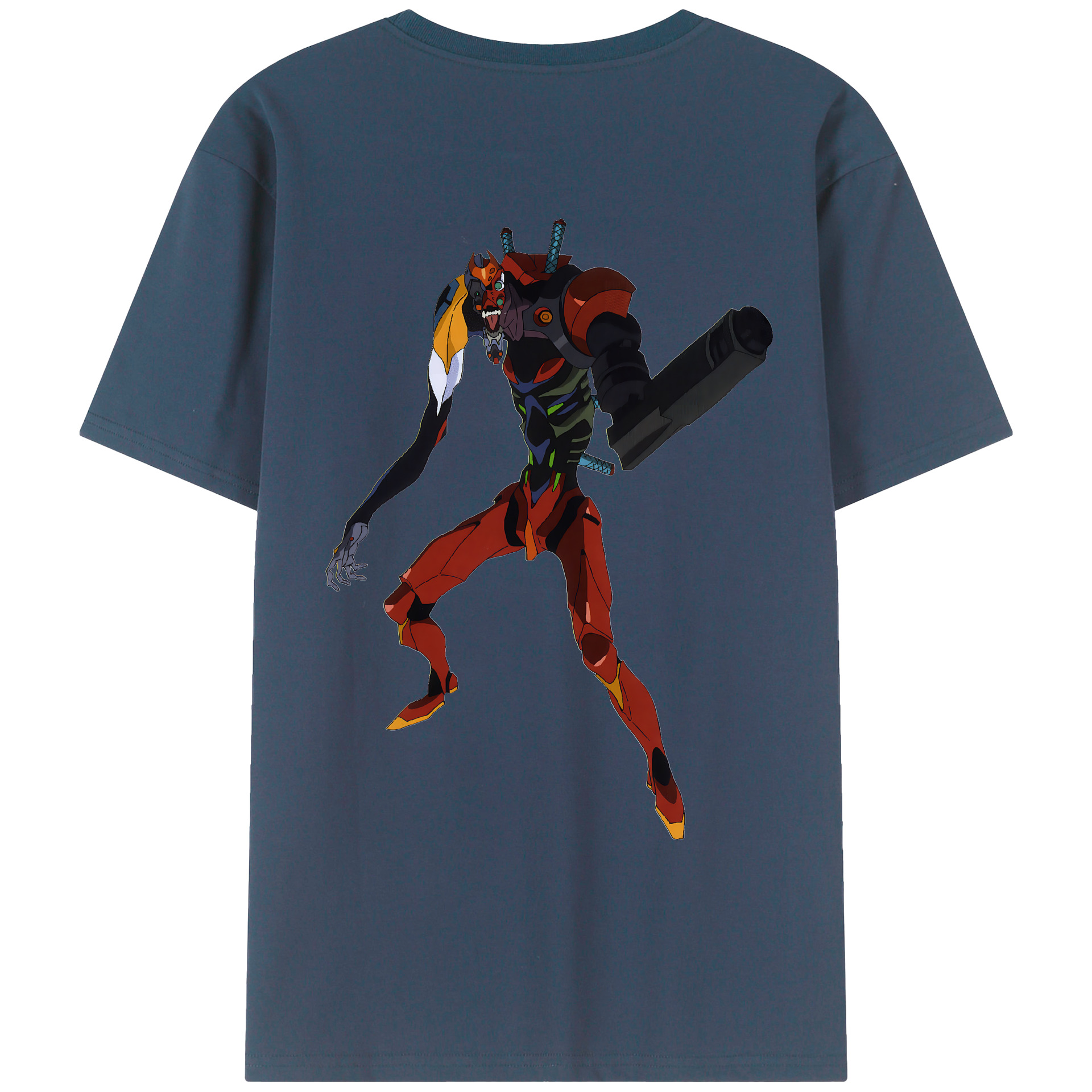 （画像用） EVA 新世紀エヴァンゲリオン 綿100％ メンズ半袖Tシャツ（バックプリント） 通気性