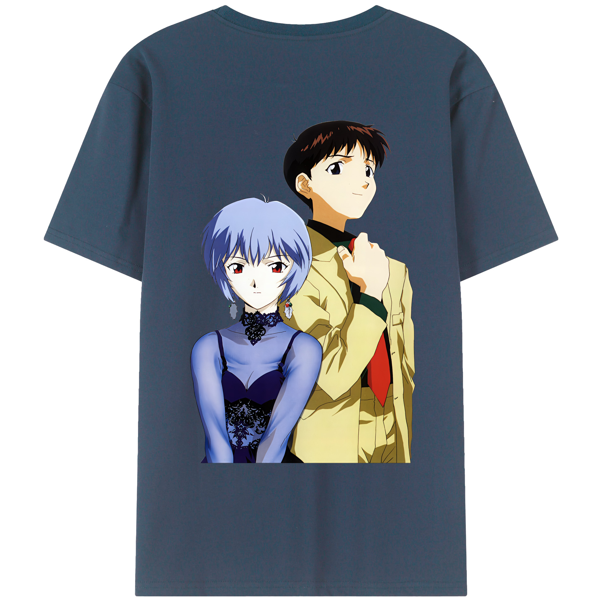 （画像用） EVA 新世紀エヴァンゲリオン 綿100％ メンズ半袖Tシャツ（バックプリント） 通気性
