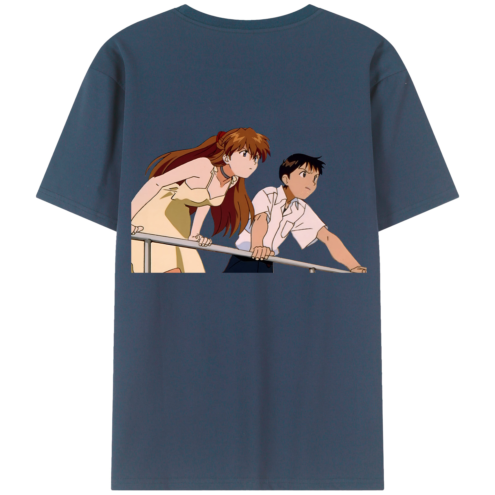 （画像用） EVA 新世紀エヴァンゲリオン 綿100％ メンズ半袖Tシャツ（バックプリント） 通気性