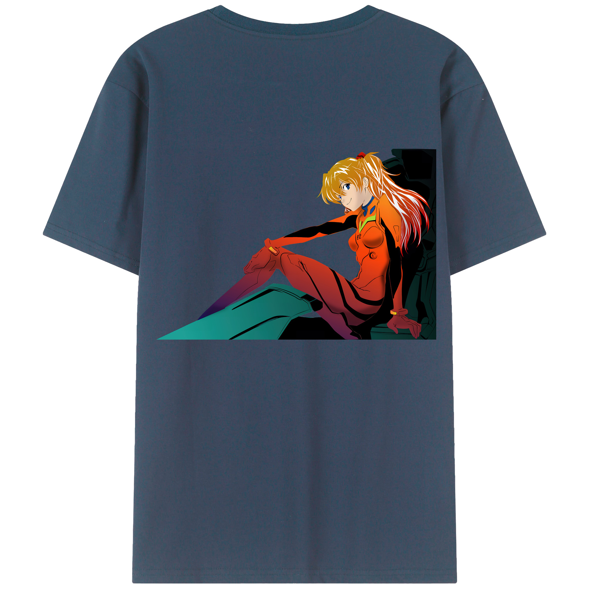 （画像用） EVA 新世紀エヴァンゲリオン 綿100％ メンズ半袖Tシャツ（バックプリント） 通気性