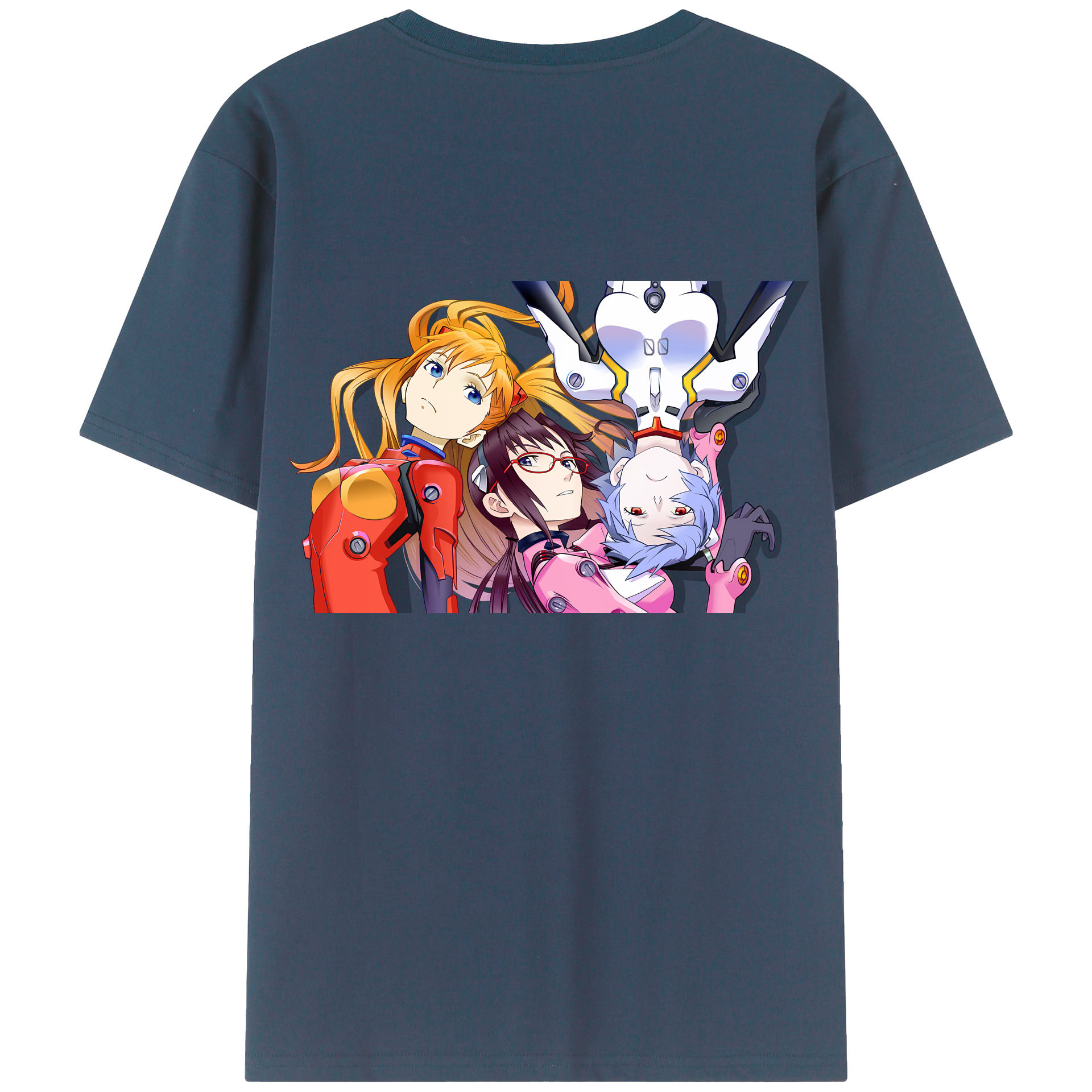 （画像用） EVA 新世紀エヴァンゲリオン 綿100％ メンズ半袖Tシャツ（バックプリント） 通気性