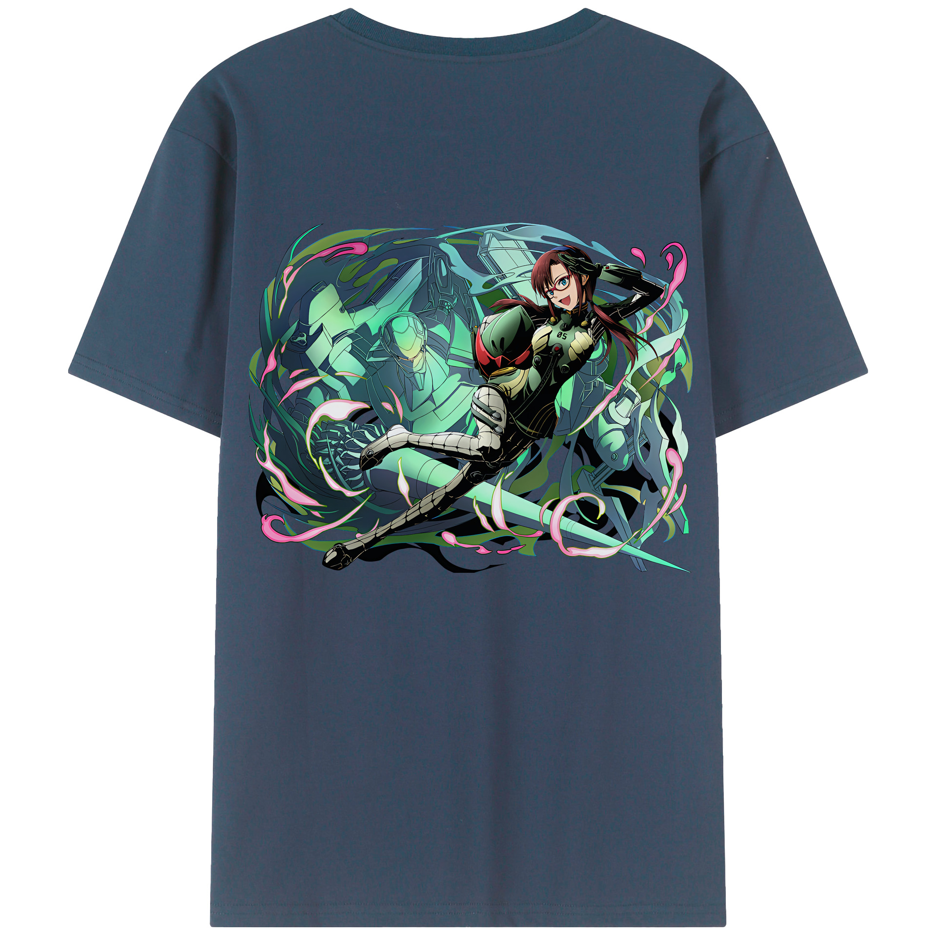 （画像用） EVA 新世紀エヴァンゲリオン 綿100％ メンズ半袖Tシャツ（バックプリント） 通気性