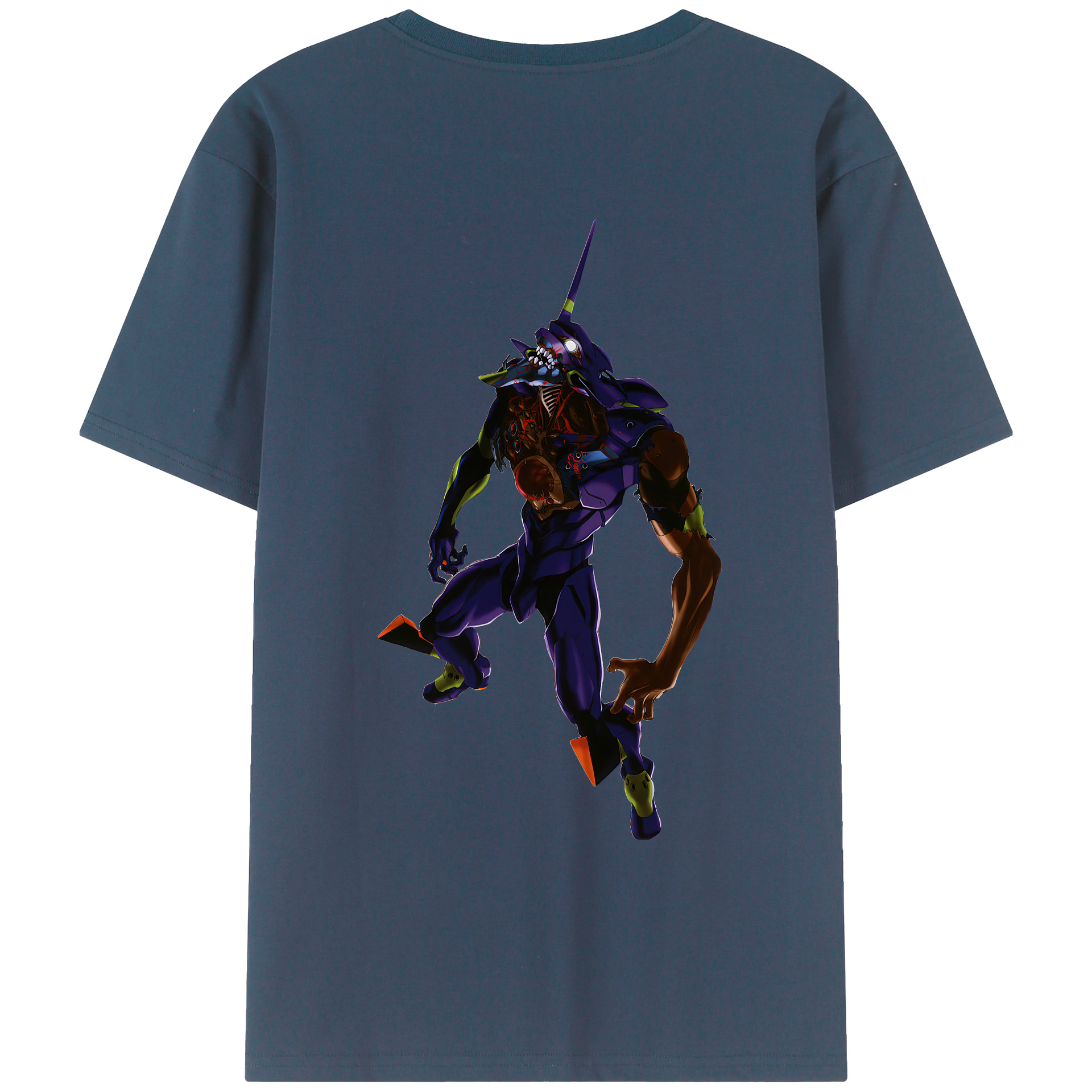 （画像用） EVA 新世紀エヴァンゲリオン 綿100％ メンズ半袖Tシャツ（バックプリント） 通気性