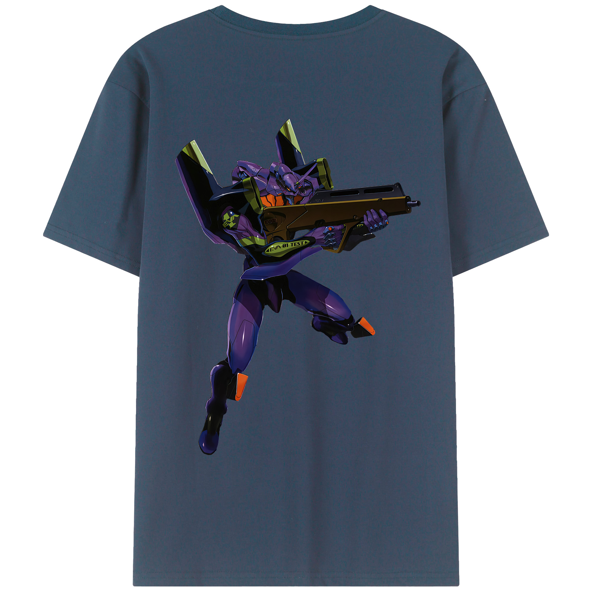 （画像用） EVA 新世紀エヴァンゲリオン 綿100％ メンズ半袖Tシャツ（バックプリント） 通気性