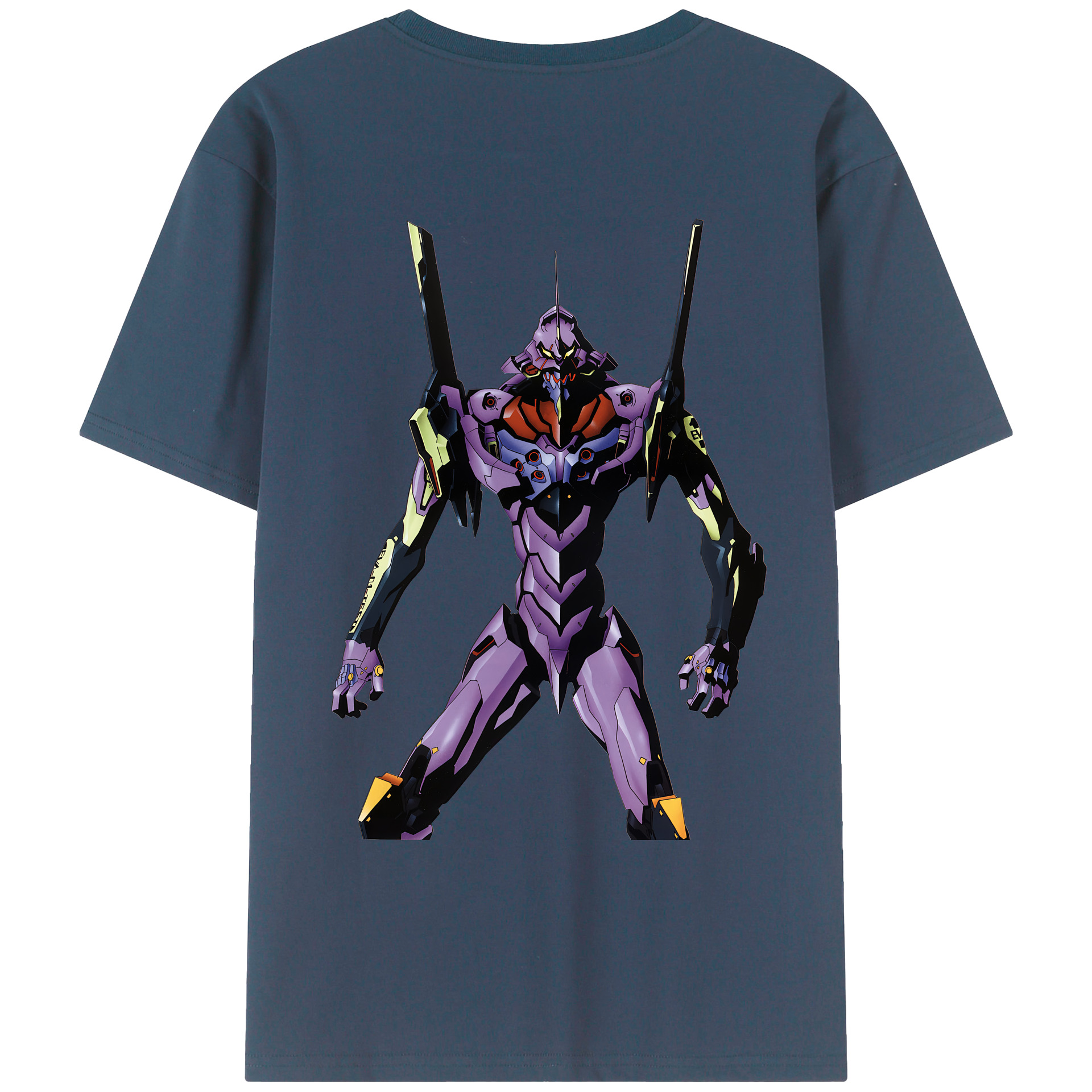 （画像用） EVA 新世紀エヴァンゲリオン 綿100％ メンズ半袖Tシャツ（バックプリント） 通気性