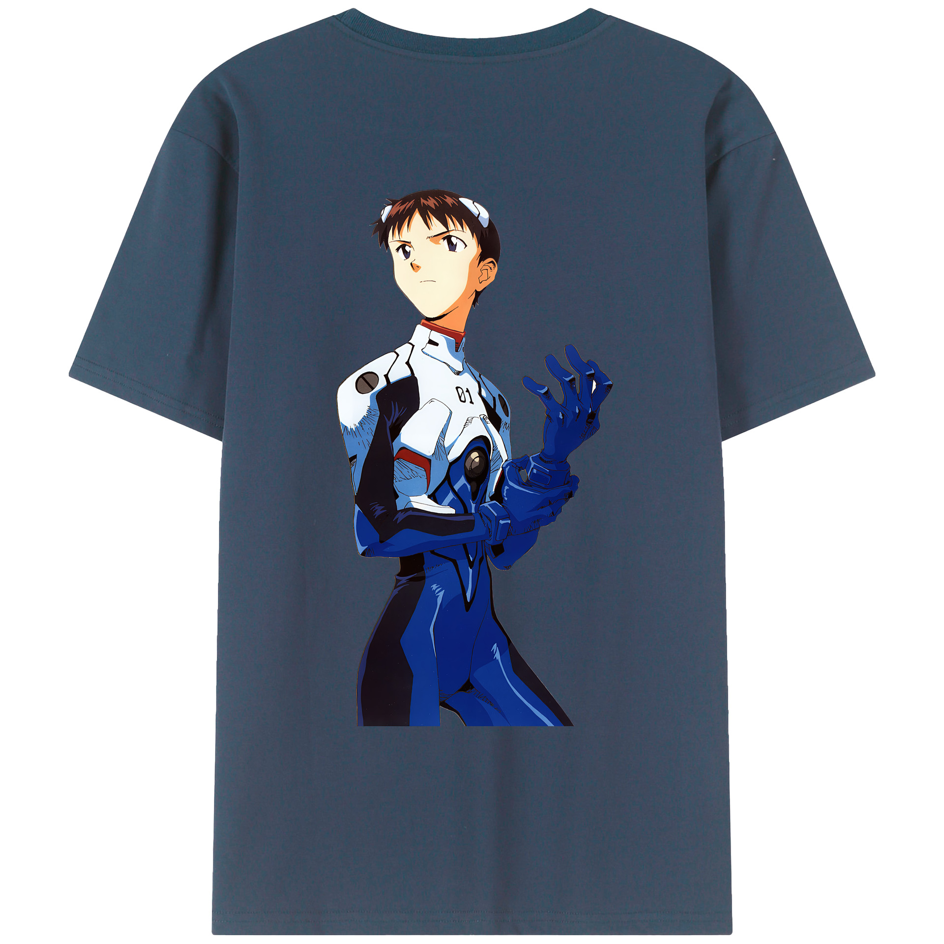 （画像用） EVA 新世紀エヴァンゲリオン 綿100％ メンズ半袖Tシャツ（バックプリント） 通気性