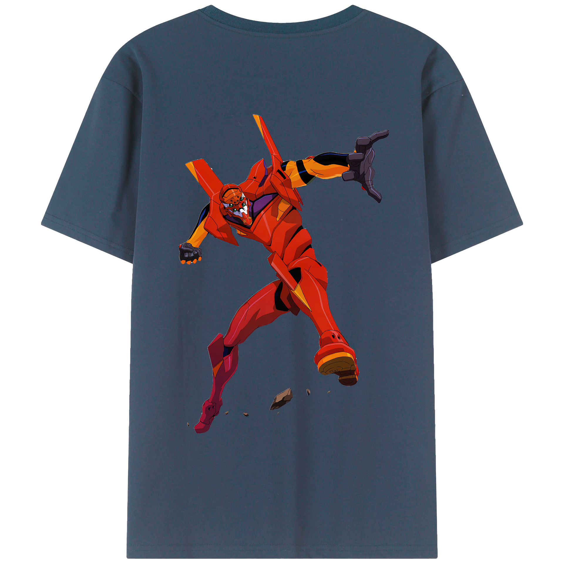 （画像用） EVA 新世紀エヴァンゲリオン 綿100％ メンズ半袖Tシャツ（バックプリント） 通気性