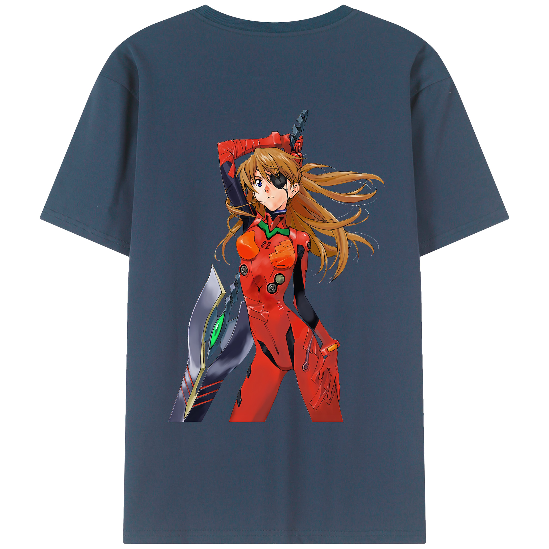 （画像用） EVA 新世紀エヴァンゲリオン 綿100％ メンズ半袖Tシャツ（バックプリント） 通気性