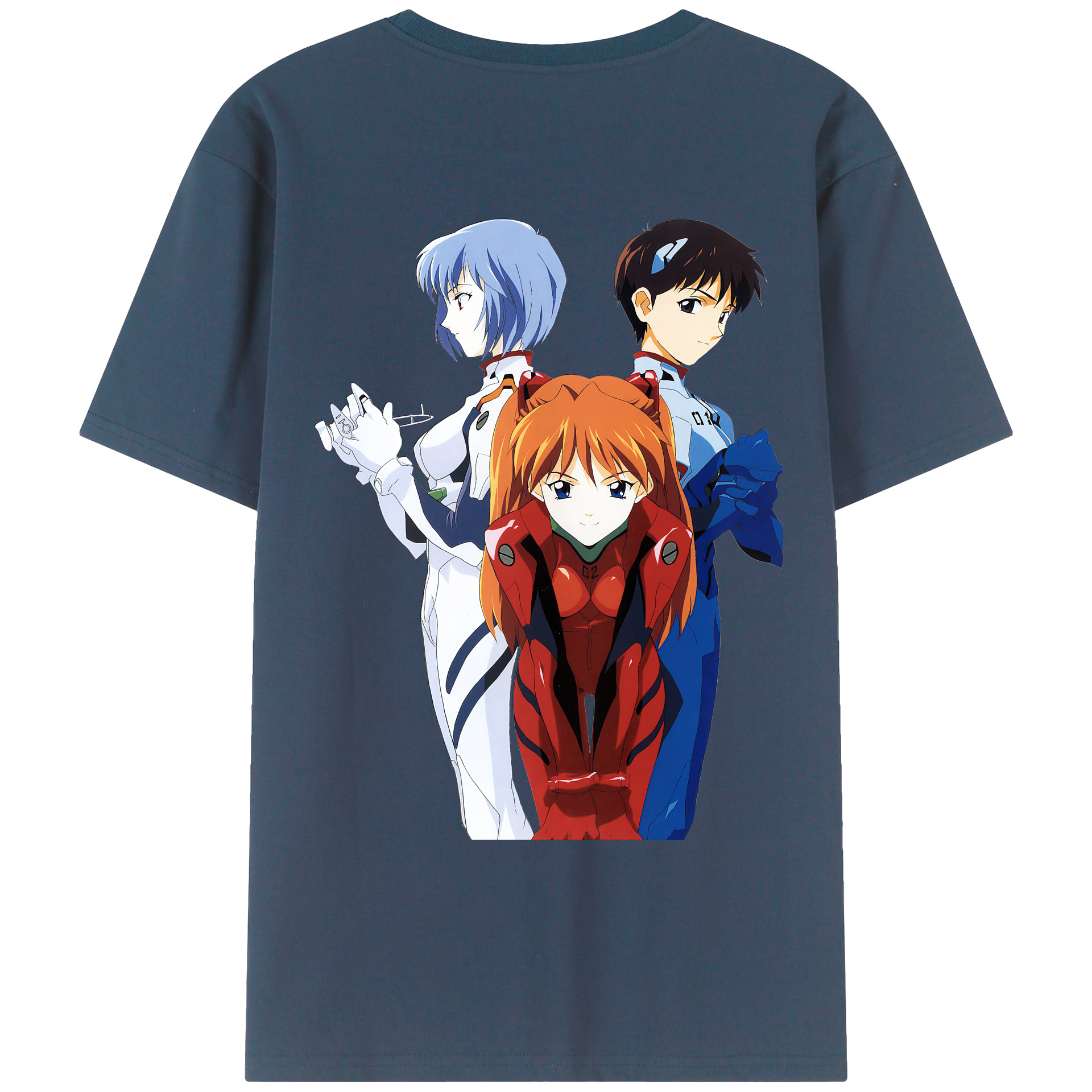 （画像用） EVA 新世紀エヴァンゲリオン 綿100％ メンズ半袖Tシャツ（バックプリント） 通気性