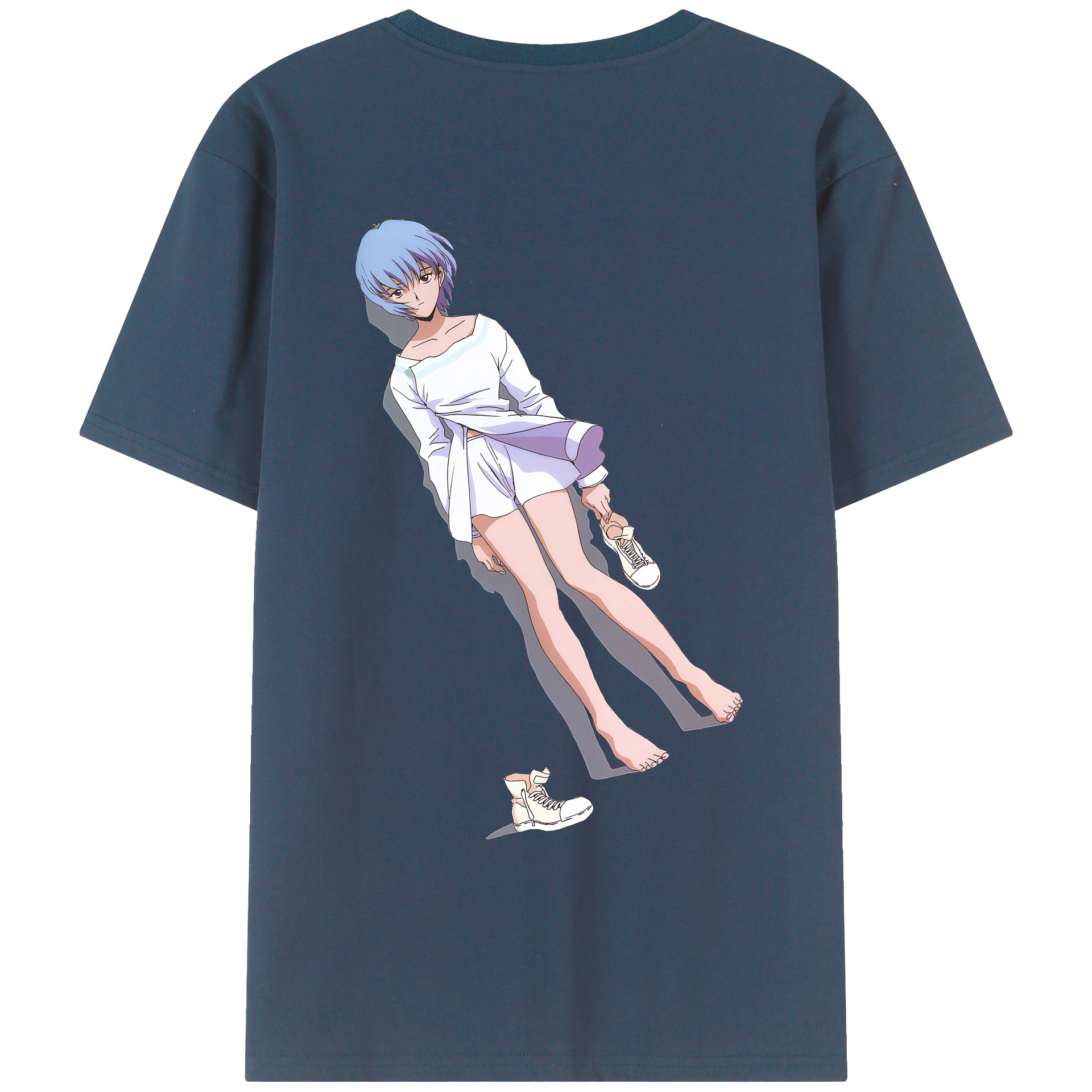 （画像用） EVA 新世紀エヴァンゲリオン 綿100％ メンズ半袖Tシャツ（バックプリント） 通気性