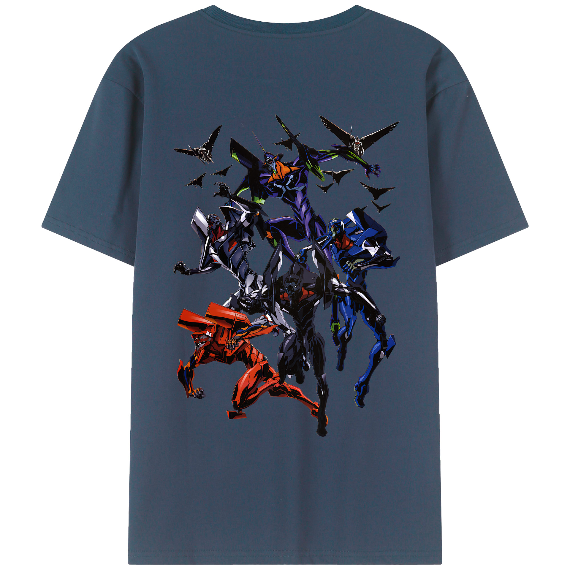 （画像用） EVA 新世紀エヴァンゲリオン 綿100％ メンズ半袖Tシャツ（バックプリント） 通気性