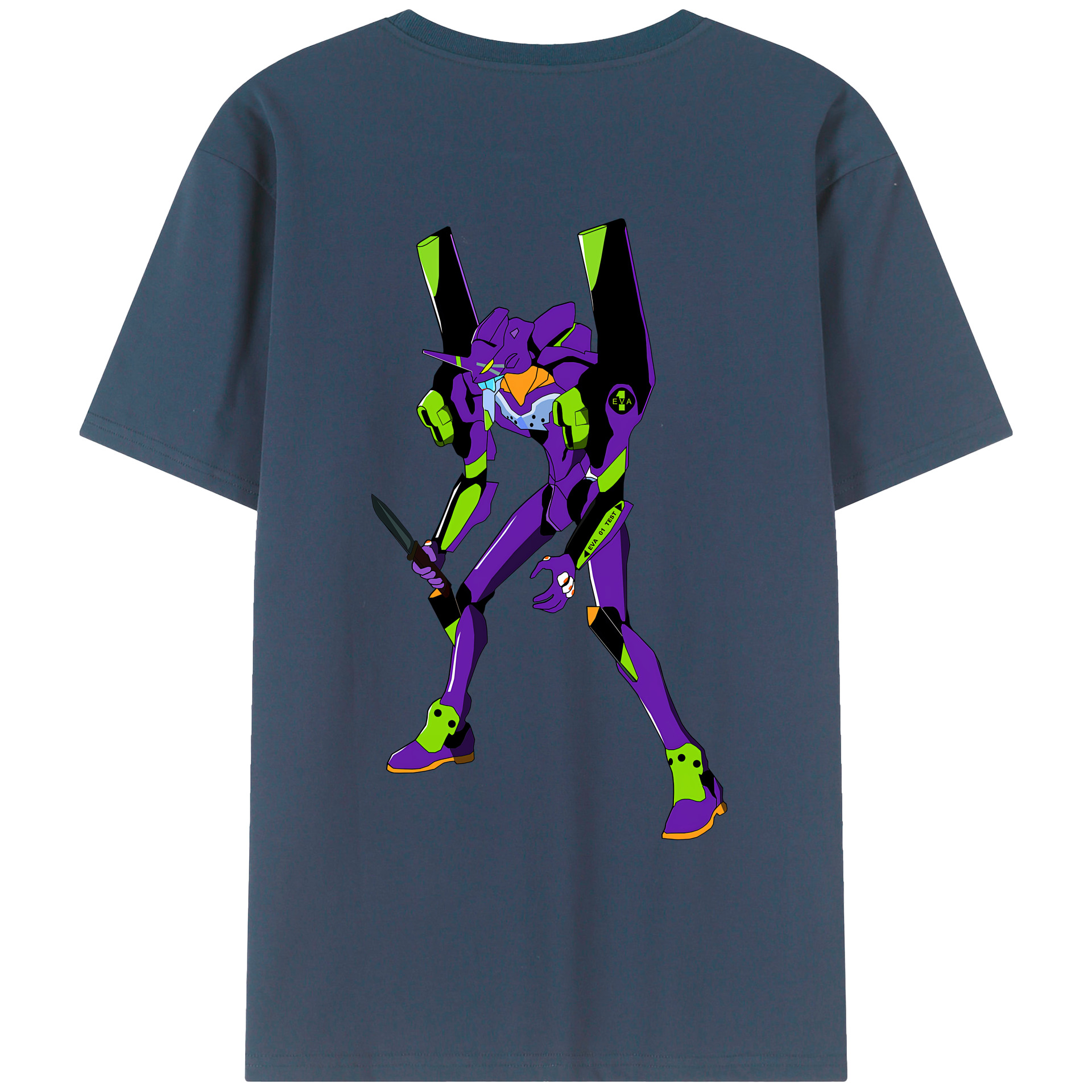 （画像用） EVA 新世紀エヴァンゲリオン 綿100％ メンズ半袖Tシャツ（バックプリント） 通気性