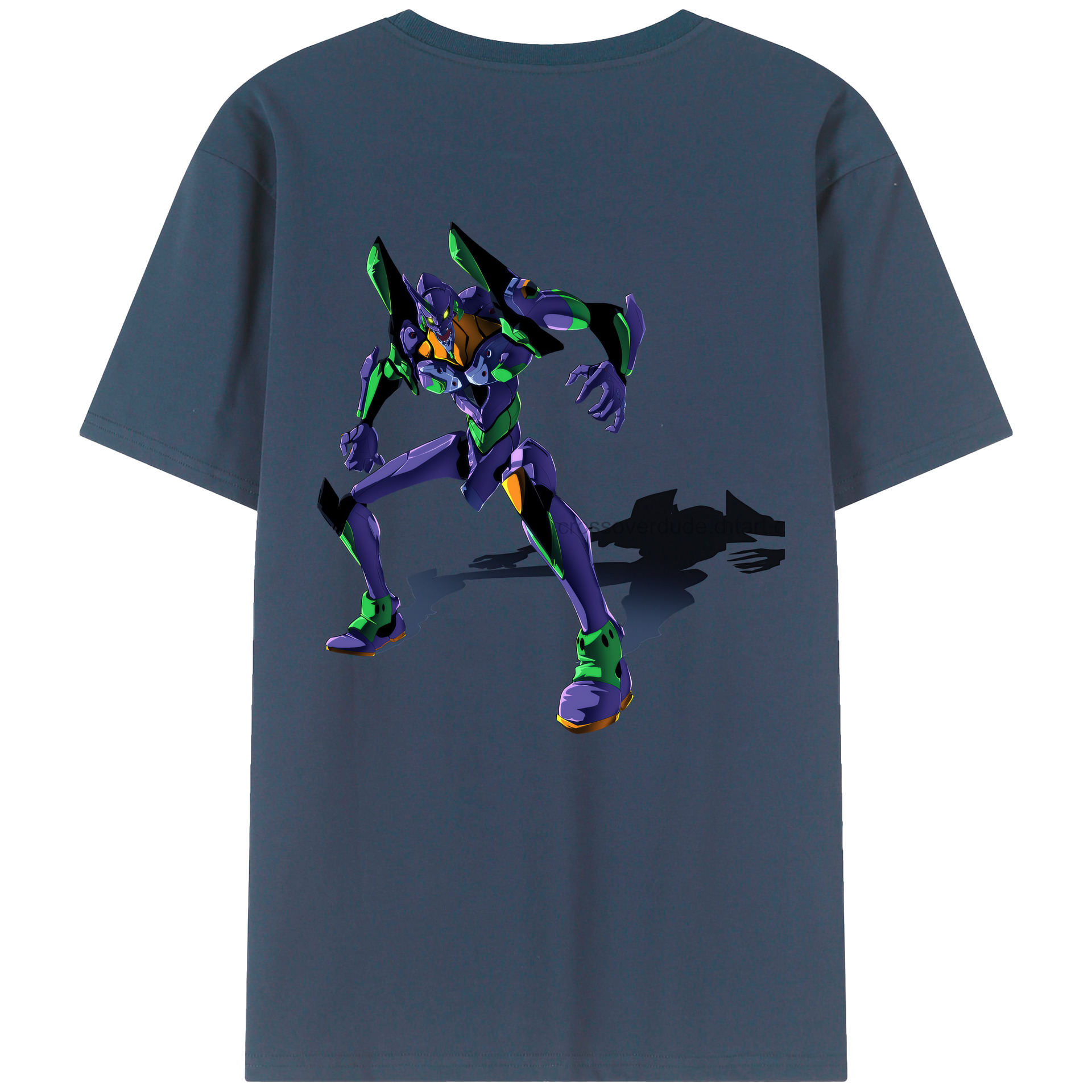 （画像用） EVA 新世紀エヴァンゲリオン 綿100％ メンズ半袖Tシャツ（バックプリント） 通気性
