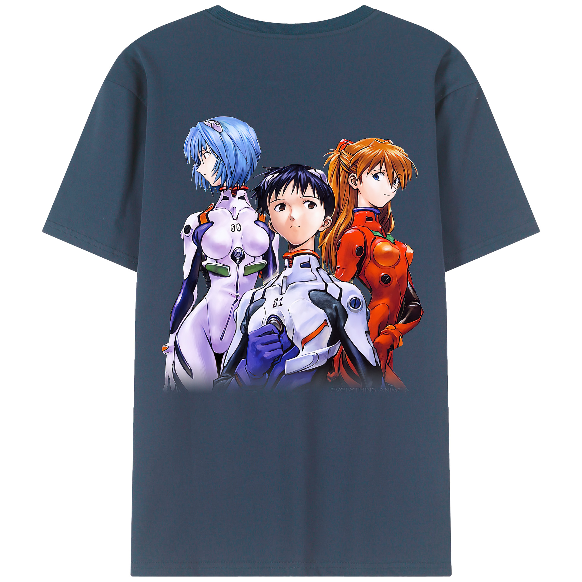 （画像用） EVA 新世紀エヴァンゲリオン 綿100％ メンズ半袖Tシャツ（バックプリント） 通気性