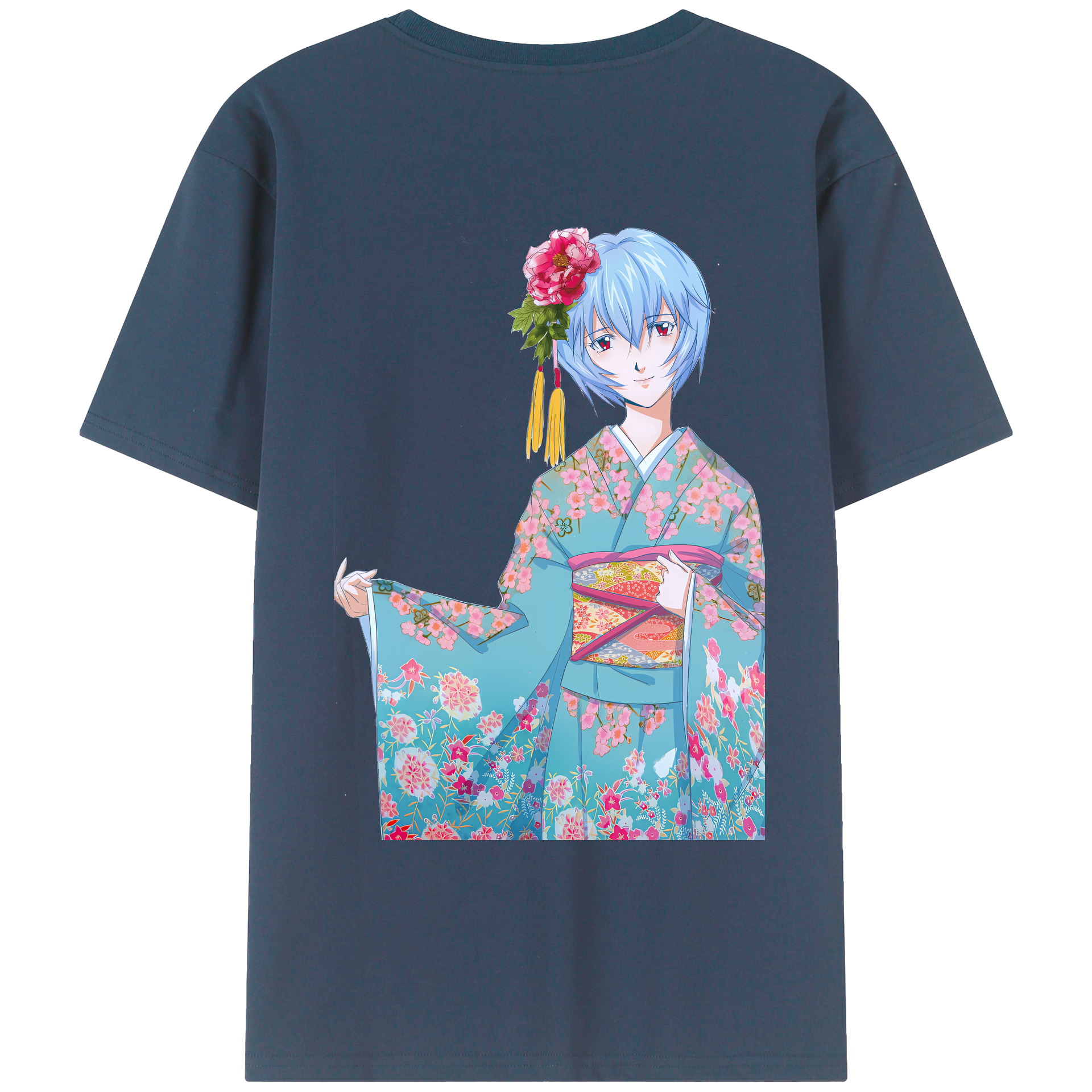 （画像用） EVA 新世紀エヴァンゲリオン 綿100％ メンズ半袖Tシャツ（バックプリント） 通気性