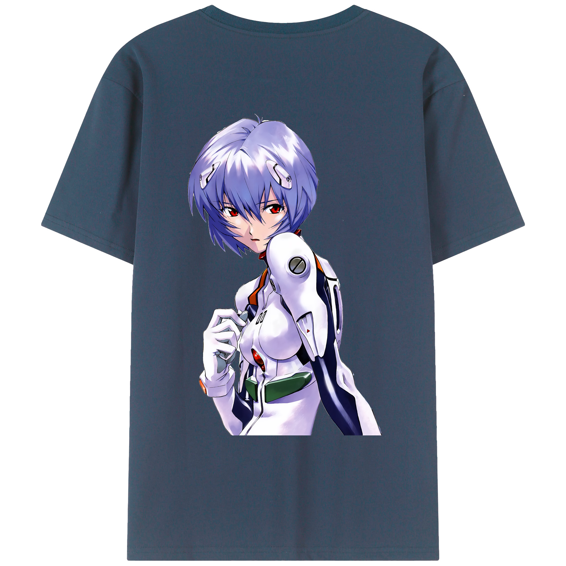 （画像用） EVA 新世紀エヴァンゲリオン 綿100％ メンズ半袖Tシャツ（バックプリント） 通気性