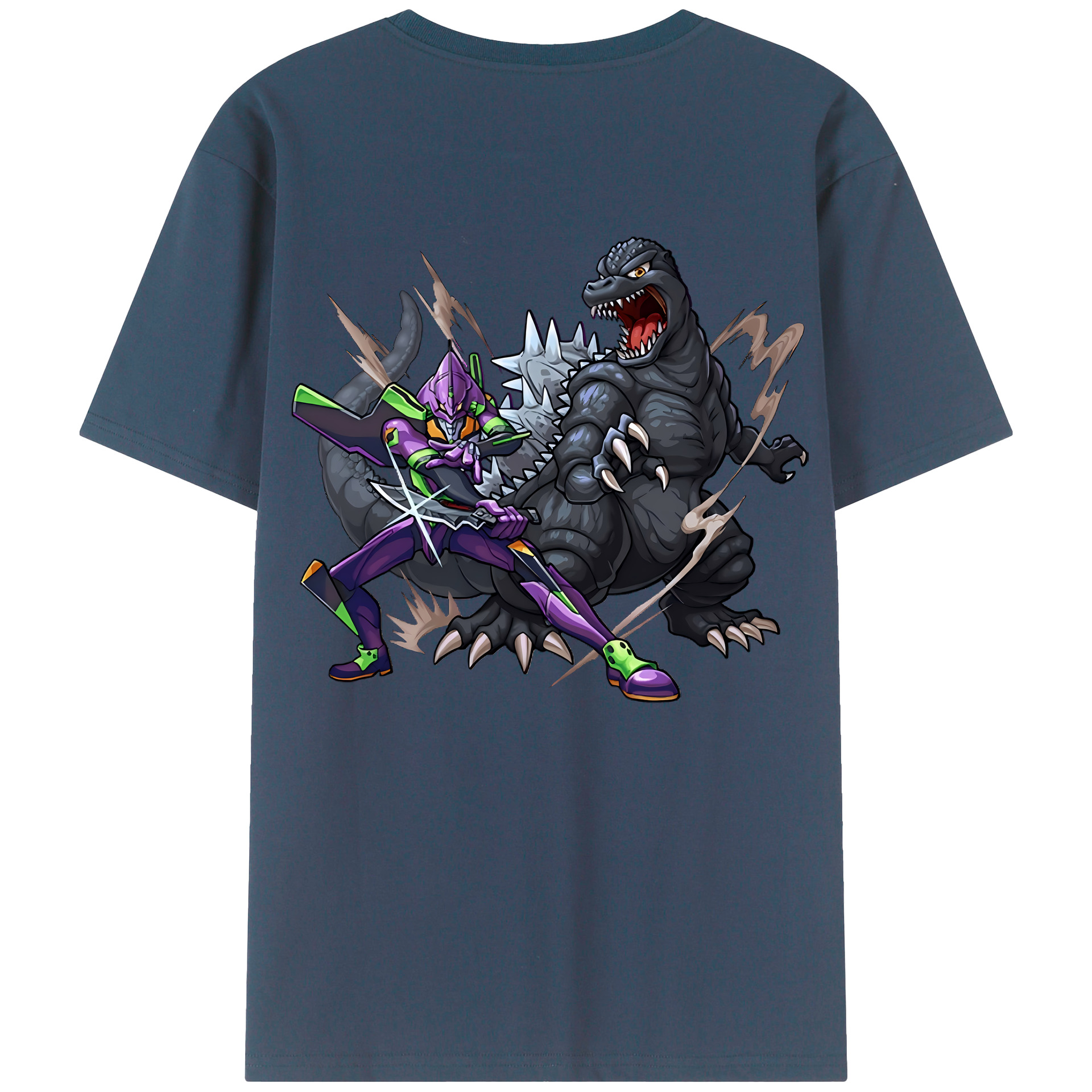 （画像用） EVA 新世紀エヴァンゲリオン 綿100％ メンズ半袖Tシャツ（バックプリント） 通気性