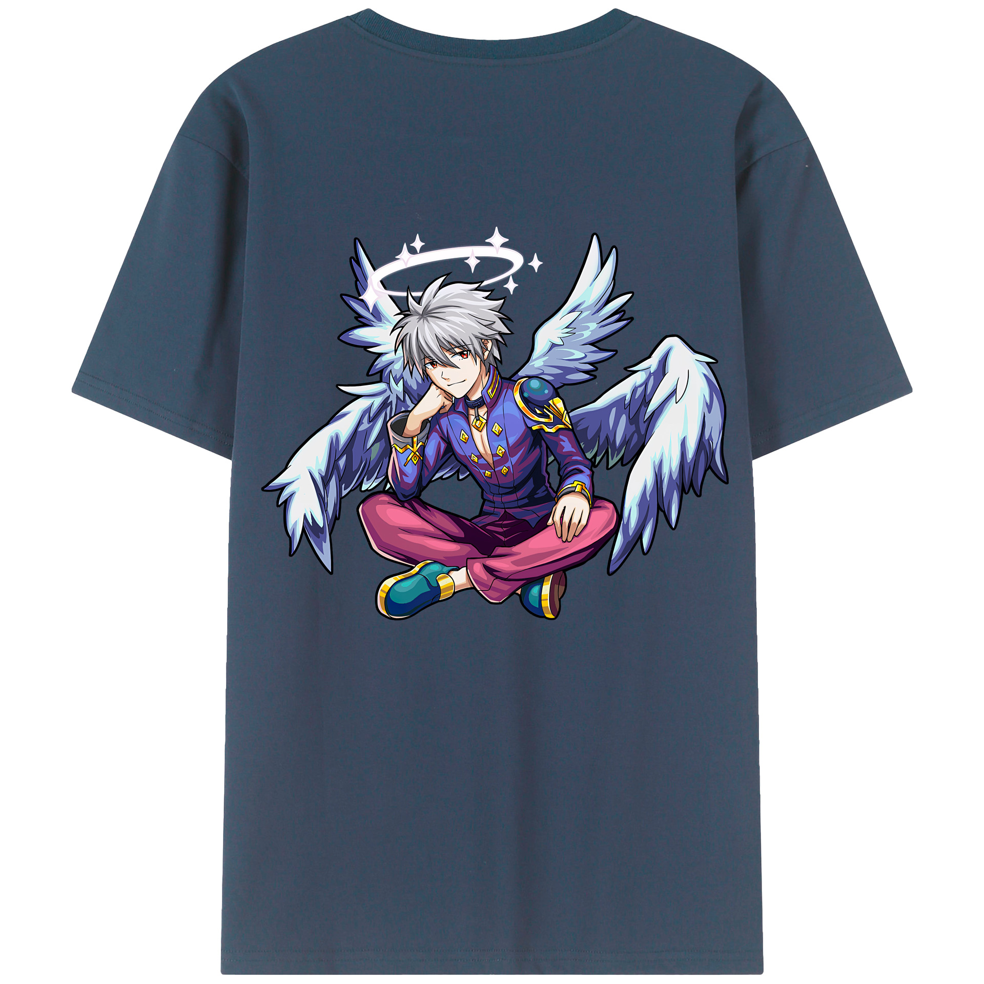 （画像用） EVA 新世紀エヴァンゲリオン 綿100％ メンズ半袖Tシャツ（バックプリント） 通気性