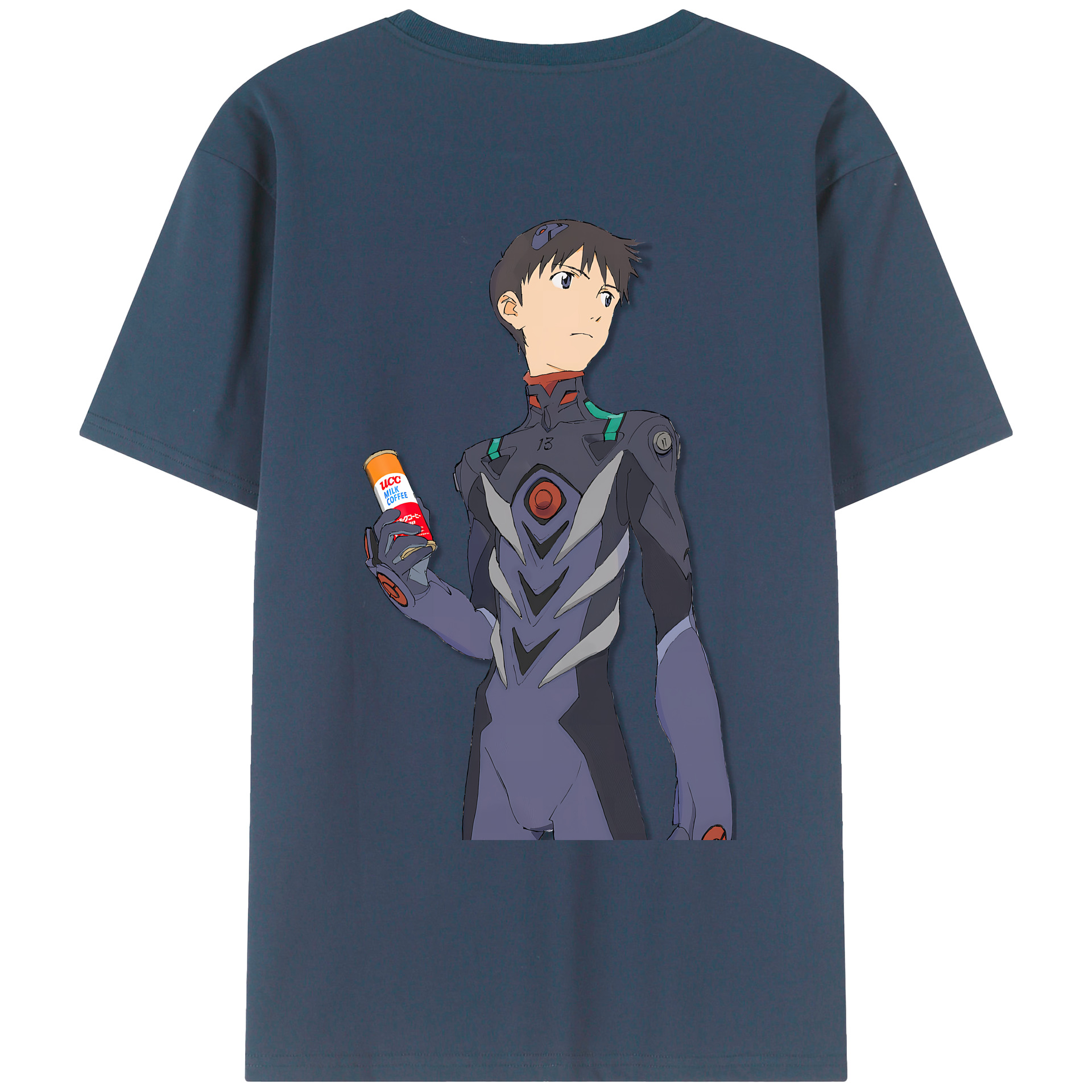 （画像用） EVA 新世紀エヴァンゲリオン 綿100％ メンズ半袖Tシャツ（バックプリント） 通気性