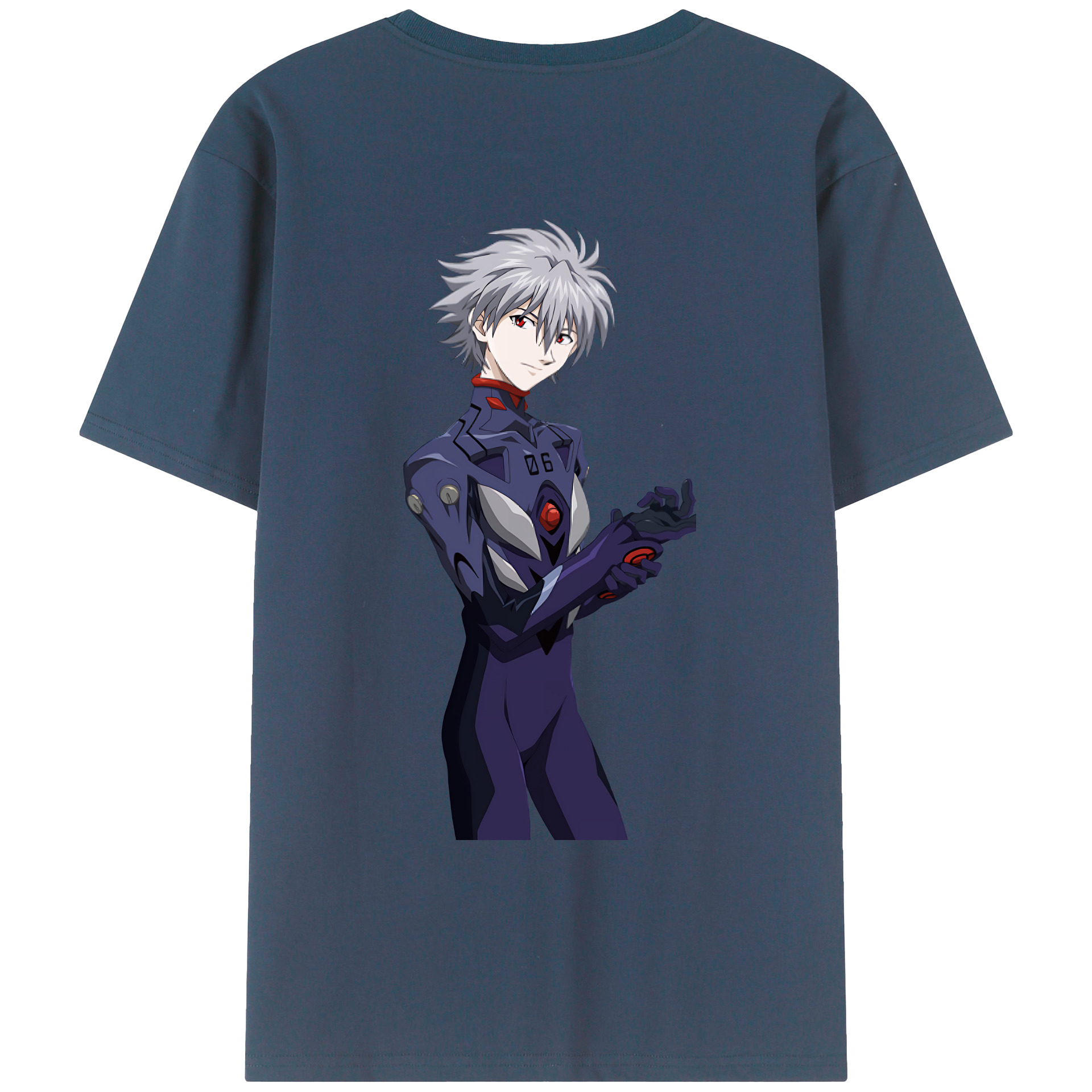 （画像用） EVA 新世紀エヴァンゲリオン 綿100％ メンズ半袖Tシャツ（バックプリント） 通気性