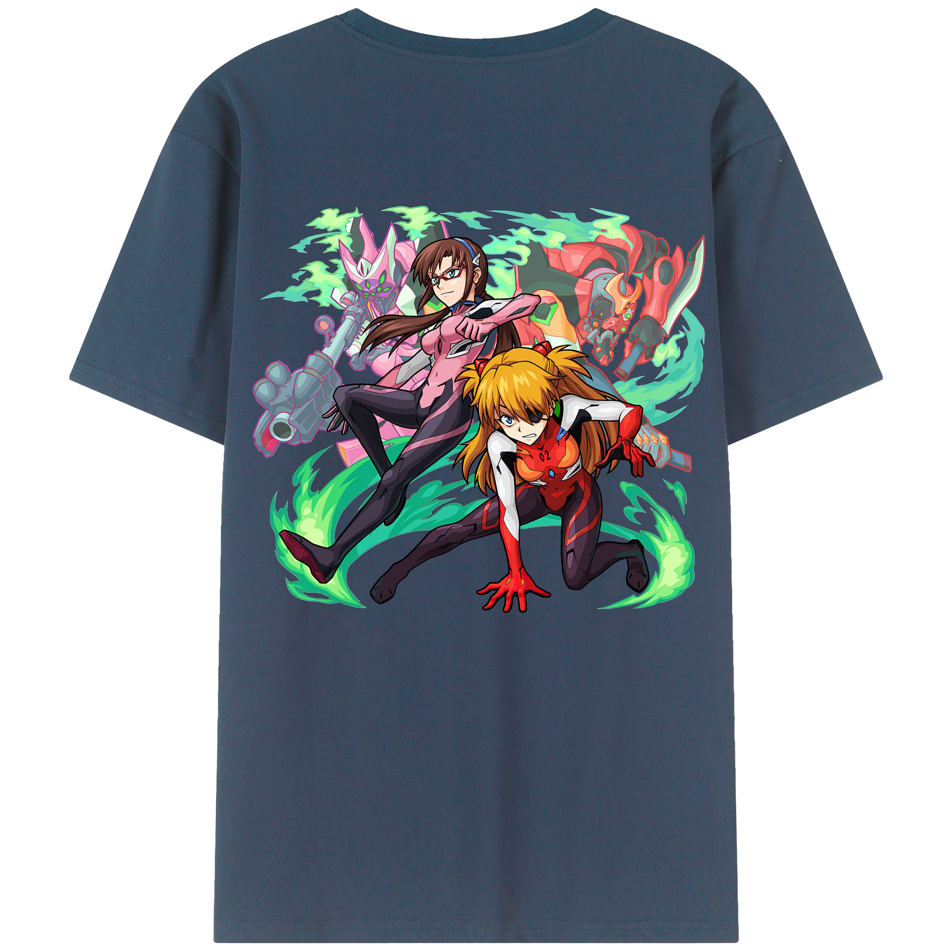 （画像用） EVA 新世紀エヴァンゲリオン 綿100％ メンズ半袖Tシャツ（バックプリント） 通気性