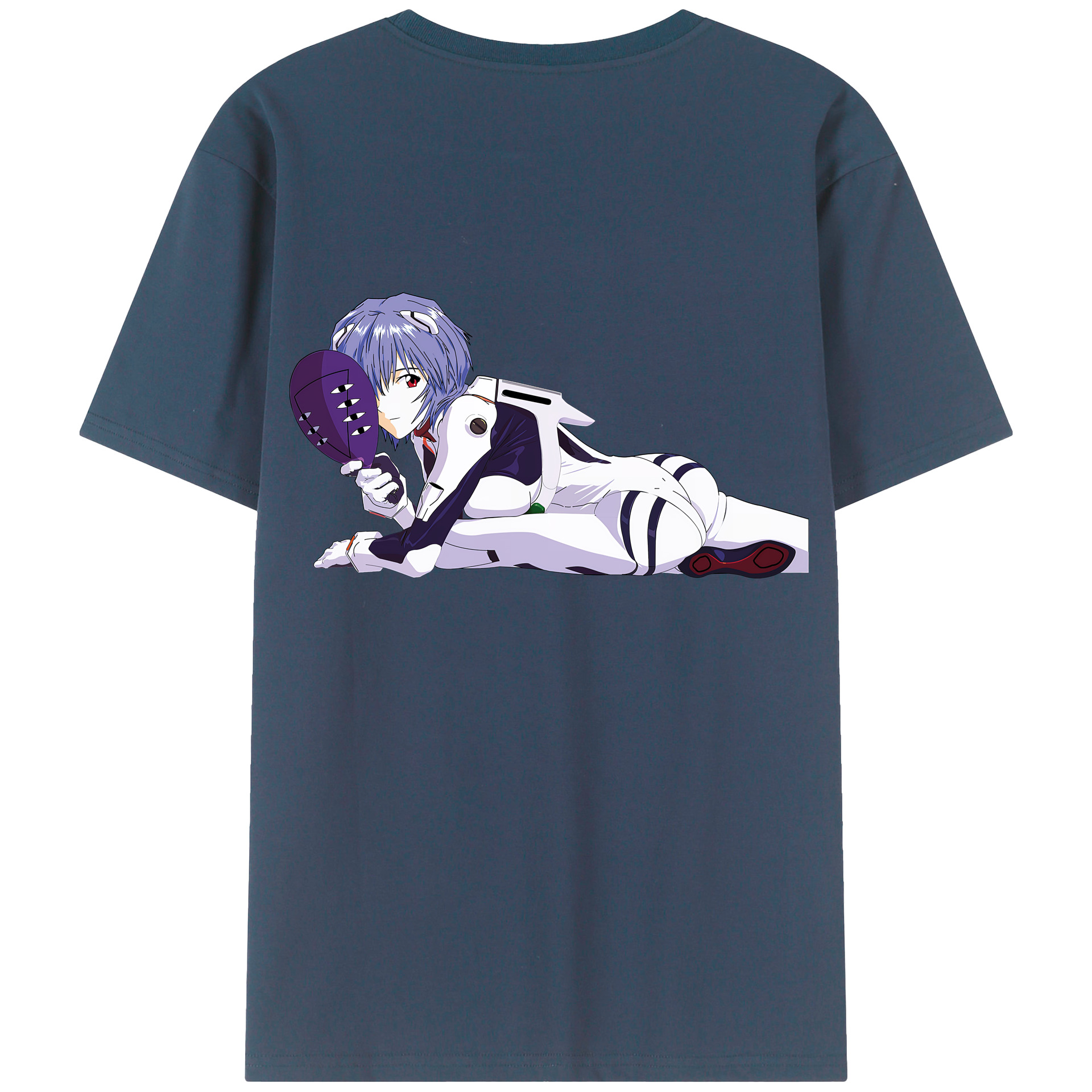 （画像用） EVA 新世紀エヴァンゲリオン 綿100％ メンズ半袖Tシャツ（バックプリント） 通気性