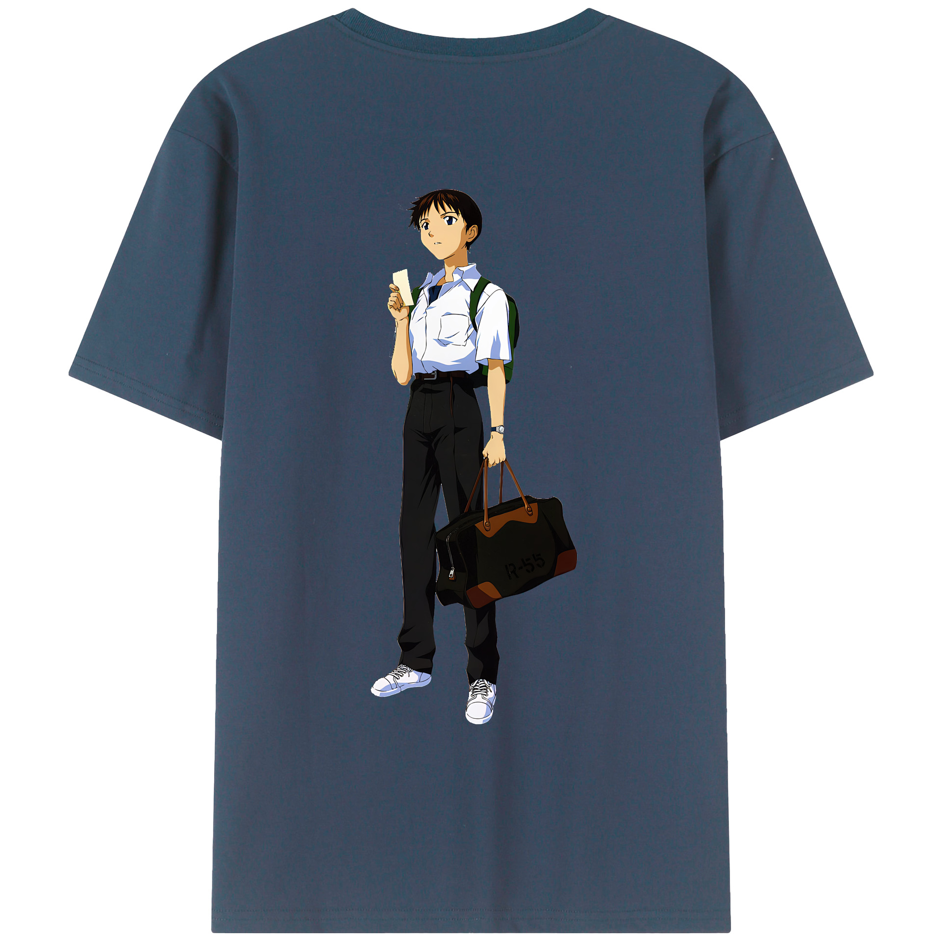 （画像用） EVA 新世紀エヴァンゲリオン 綿100％ メンズ半袖Tシャツ（バックプリント） 通気性