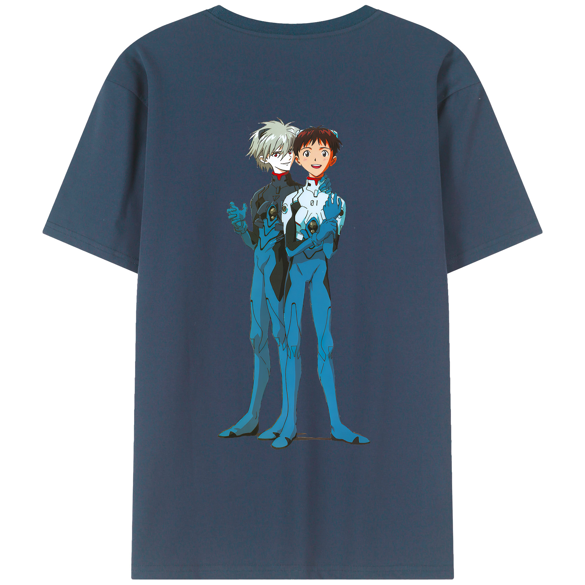 （画像用） EVA 新世紀エヴァンゲリオン 綿100％ メンズ半袖Tシャツ（バックプリント） 通気性