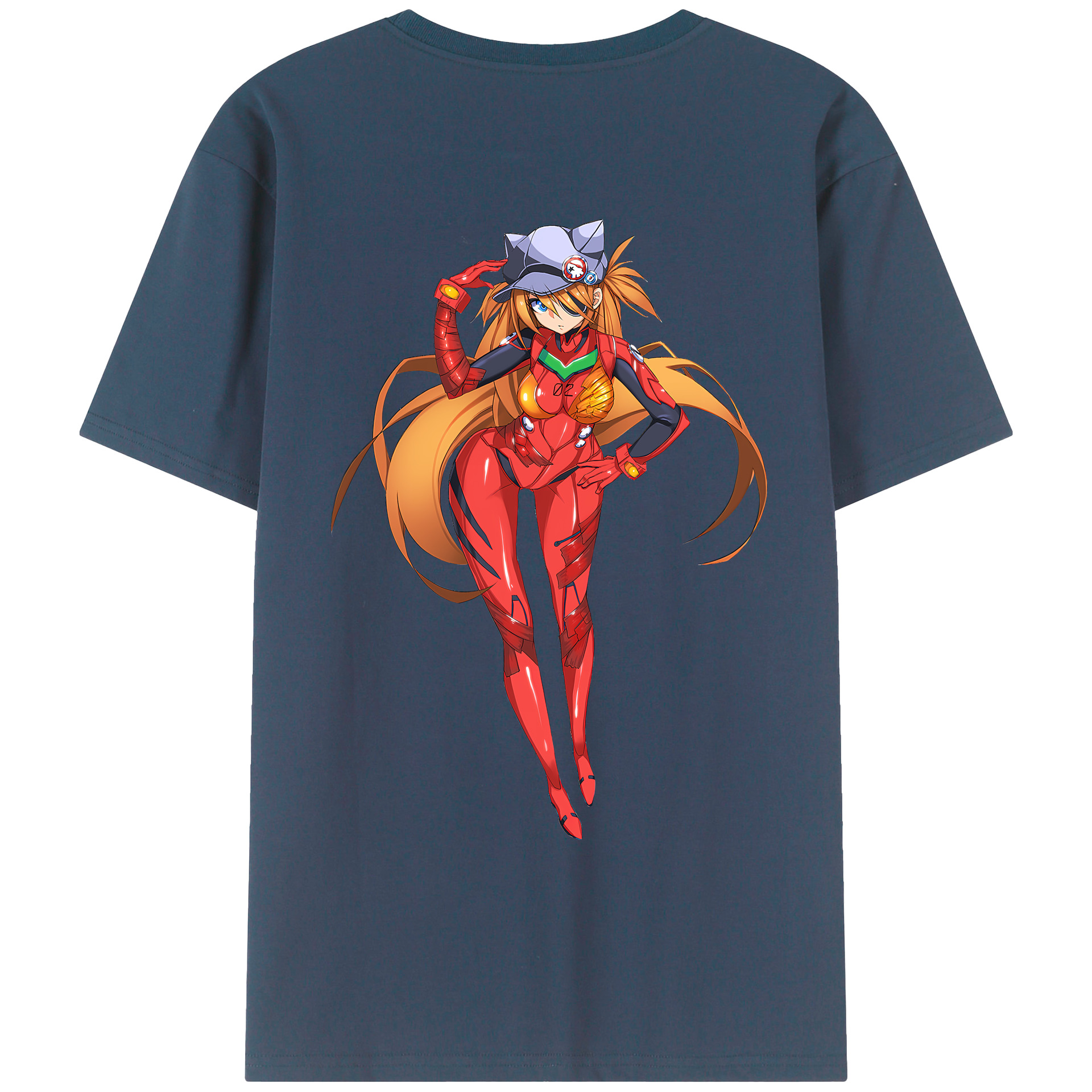 （画像用） EVA 新世紀エヴァンゲリオン 綿100％ メンズ半袖Tシャツ（バックプリント） 通気性