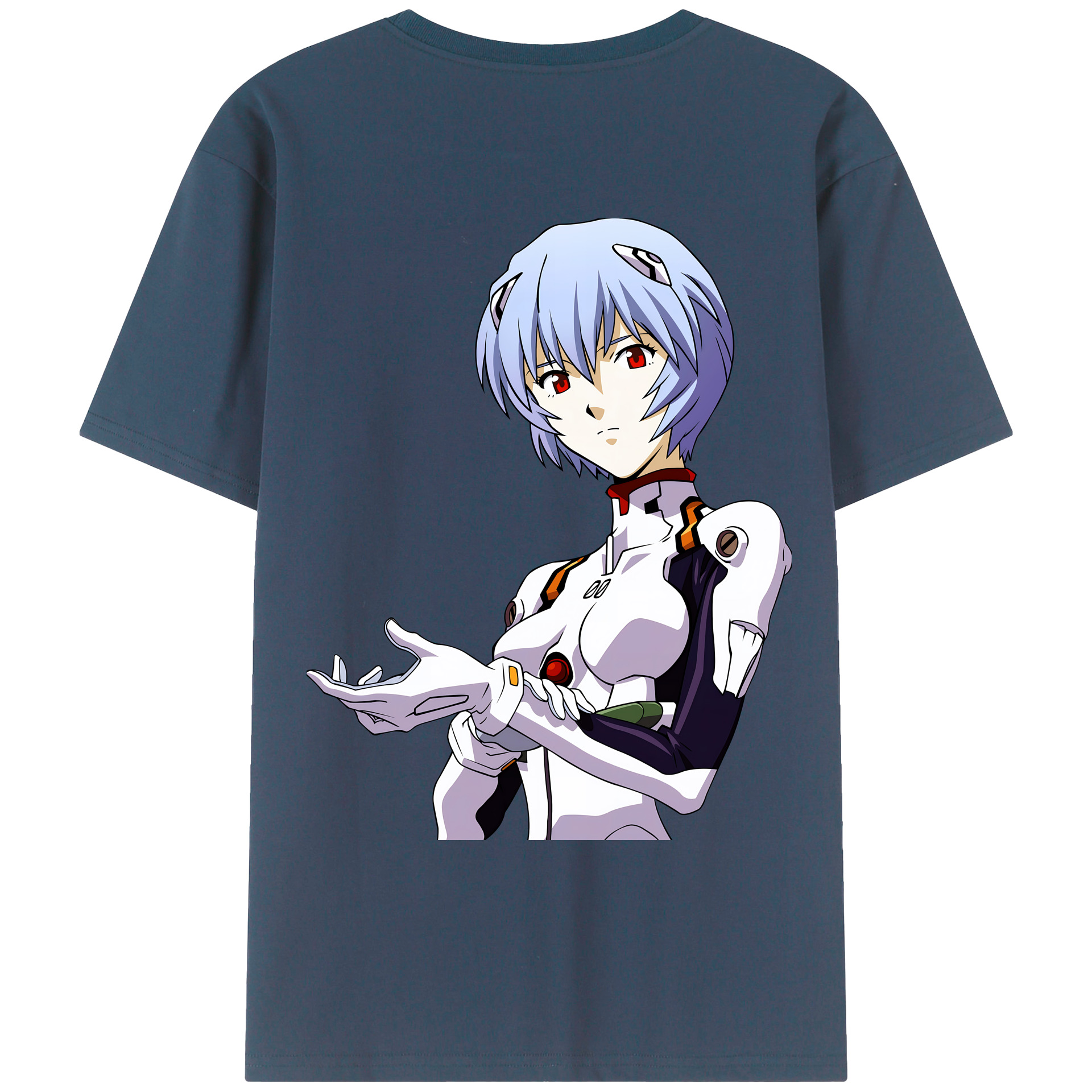 （画像用） EVA 新世紀エヴァンゲリオン 綿100％ メンズ半袖Tシャツ（バックプリント） 通気性