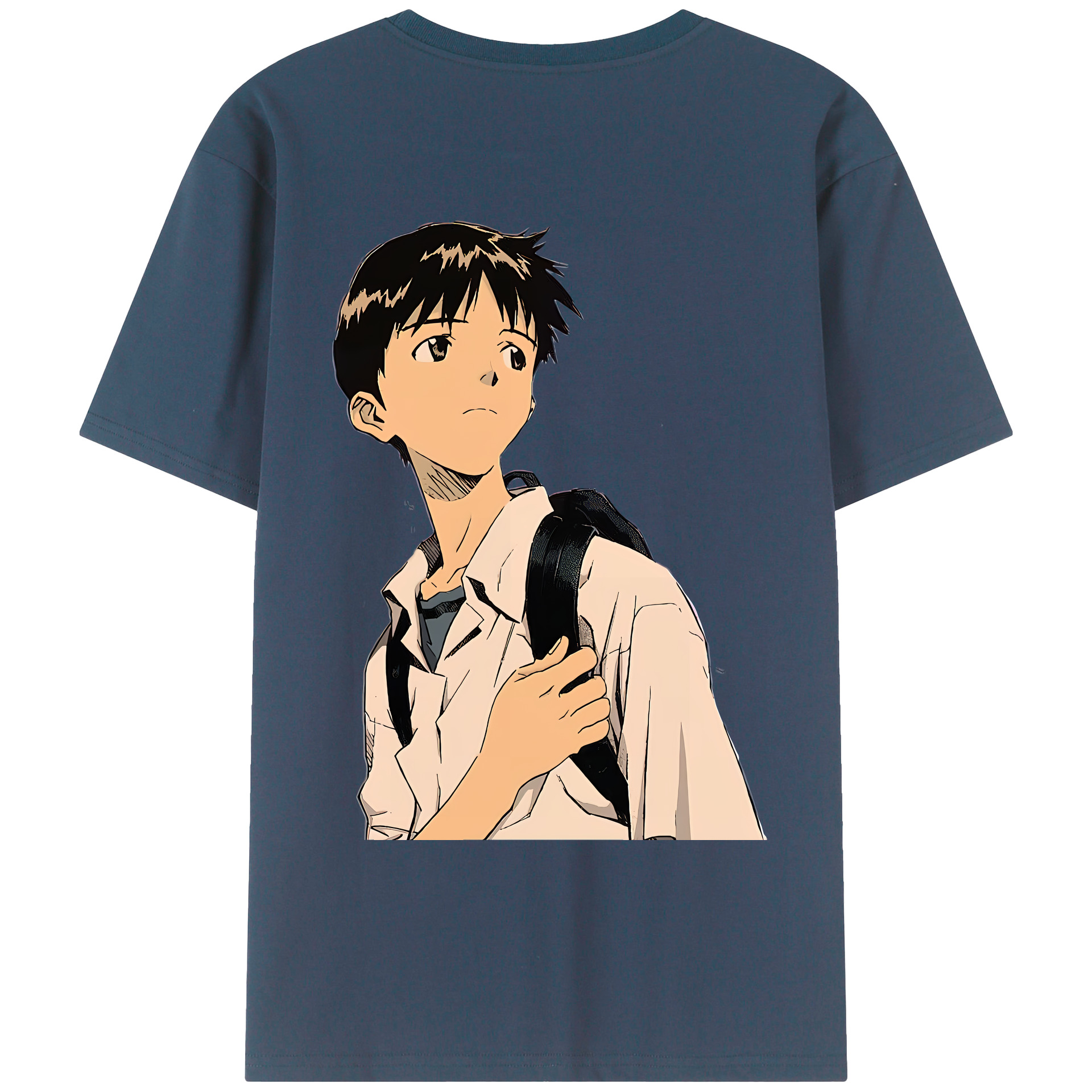 （画像用） EVA 新世紀エヴァンゲリオン 綿100％ メンズ半袖Tシャツ（バックプリント） 通気性