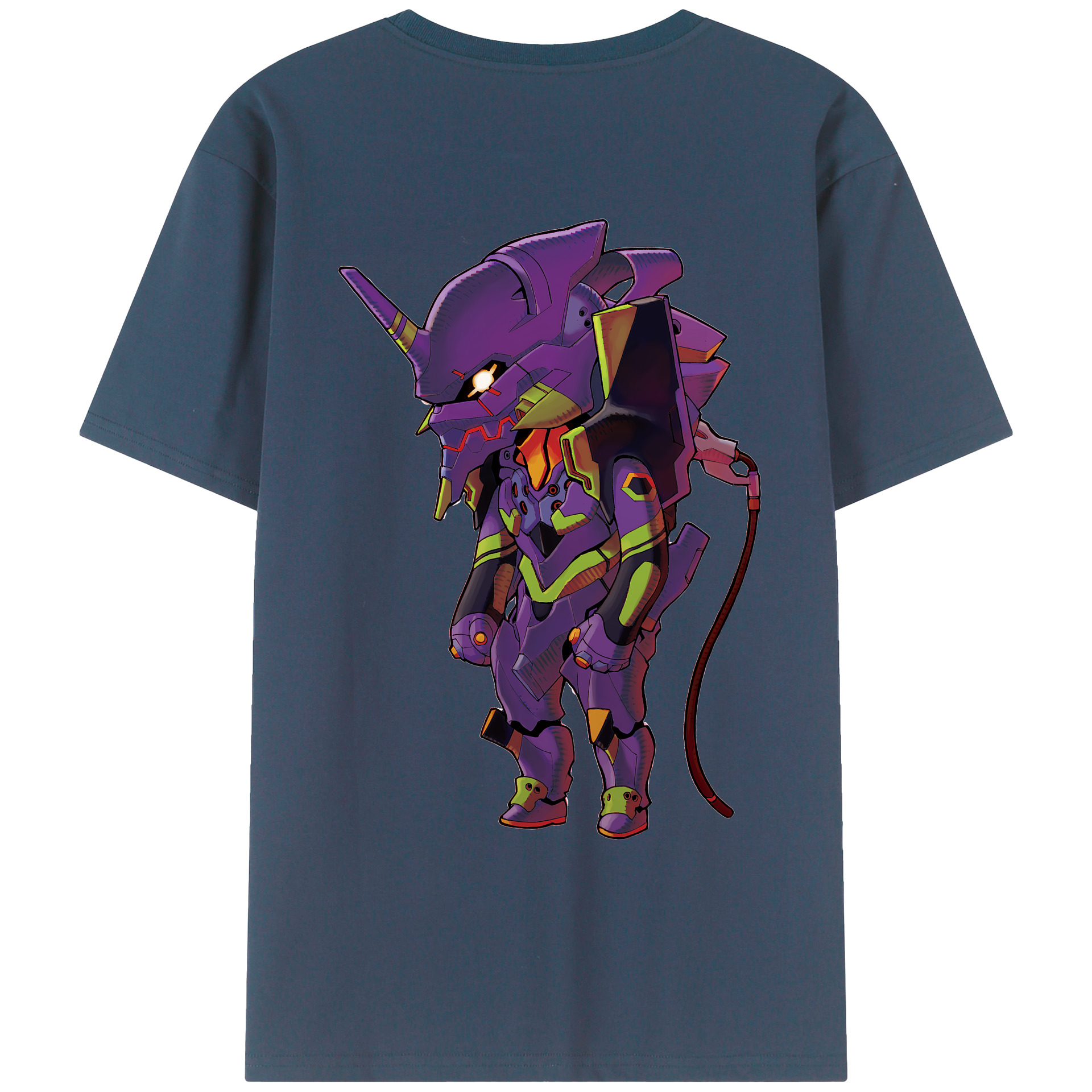（画像用） EVA 新世紀エヴァンゲリオン 綿100％ メンズ半袖Tシャツ（バックプリント） 通気性
