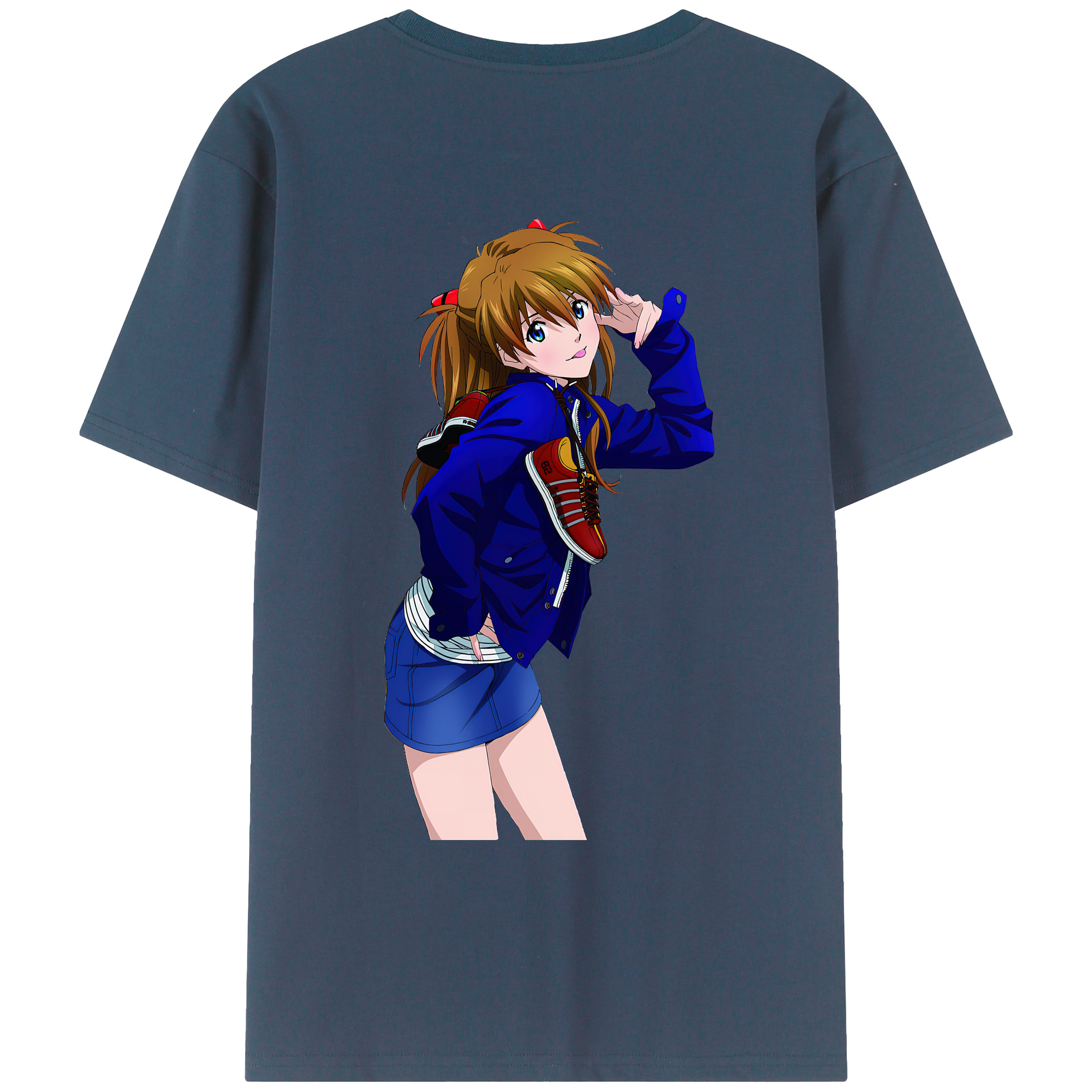 （画像用） EVA 新世紀エヴァンゲリオン 綿100％ メンズ半袖Tシャツ（バックプリント） 通気性