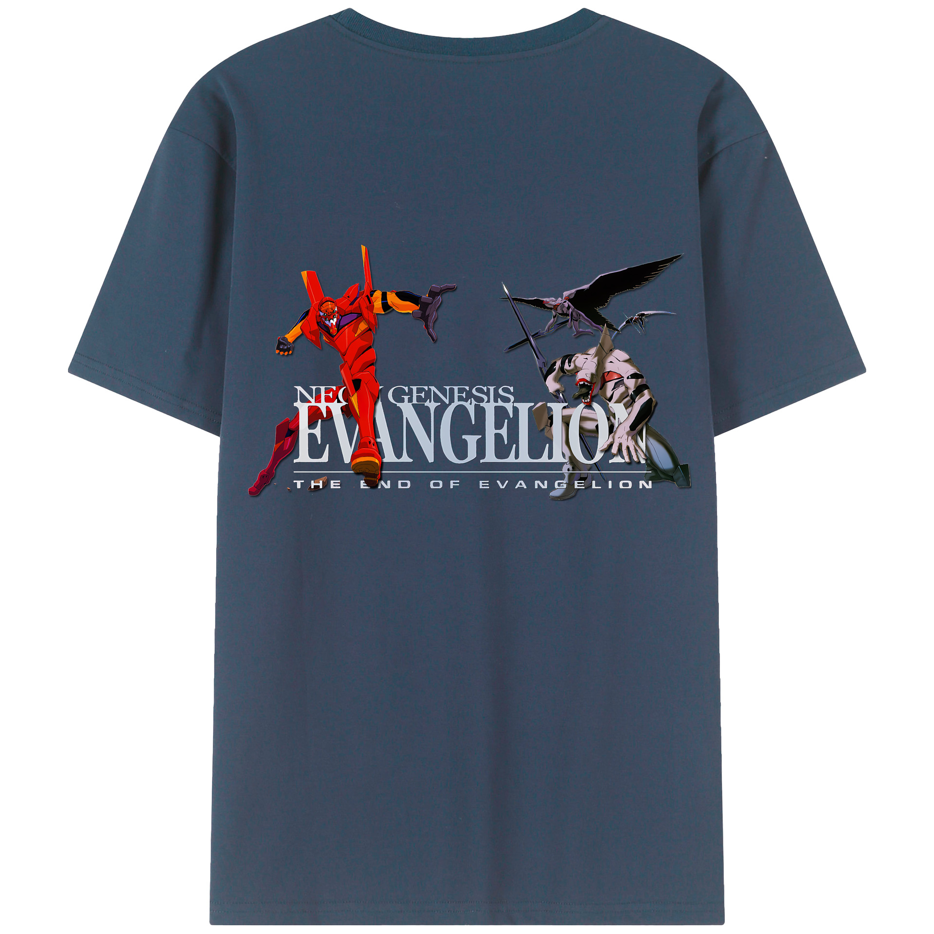 （画像用） EVA 新世紀エヴァンゲリオン 綿100％ メンズ半袖Tシャツ（バックプリント） 通気性