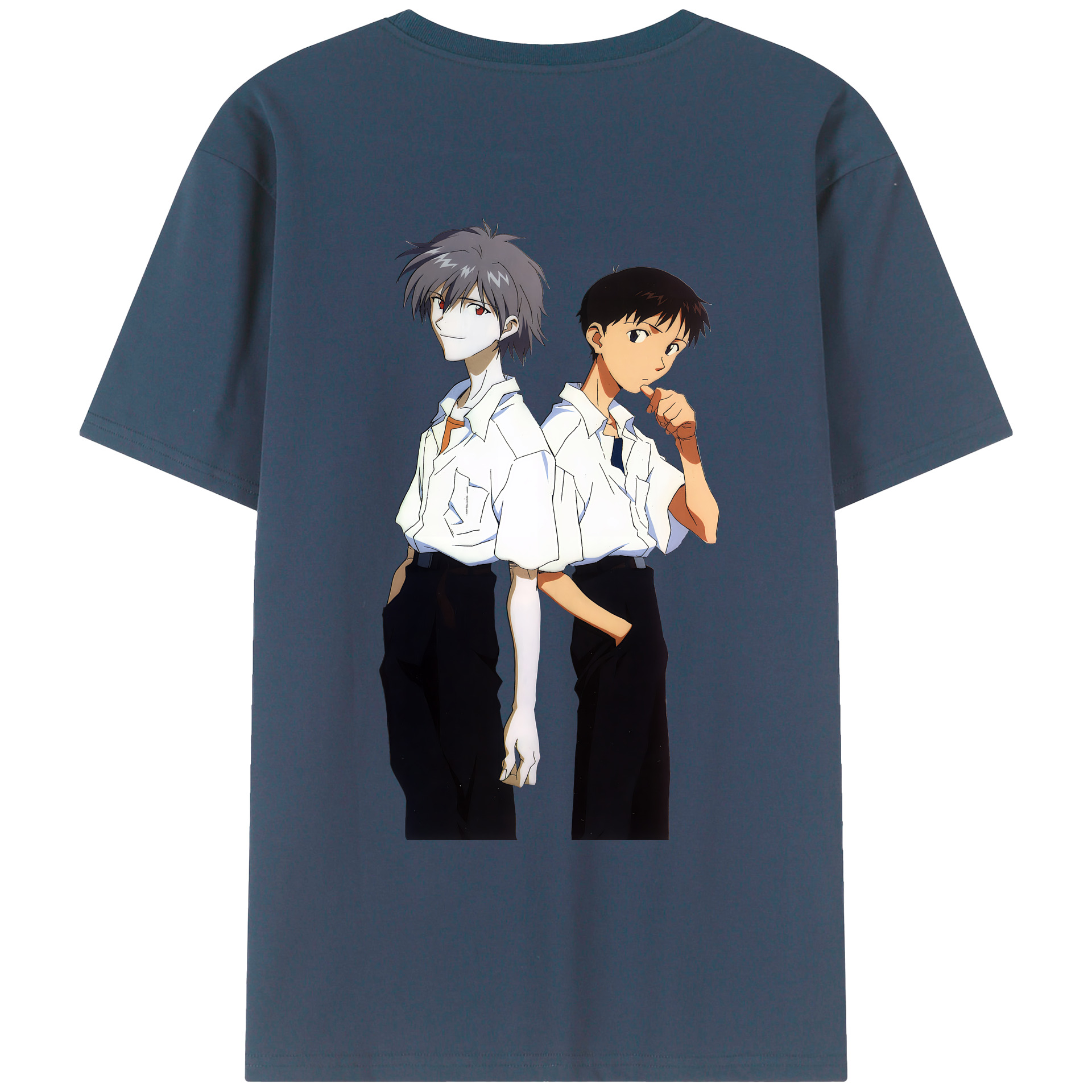 （画像用） EVA 新世紀エヴァンゲリオン 綿100％ メンズ半袖Tシャツ（バックプリント） 通気性