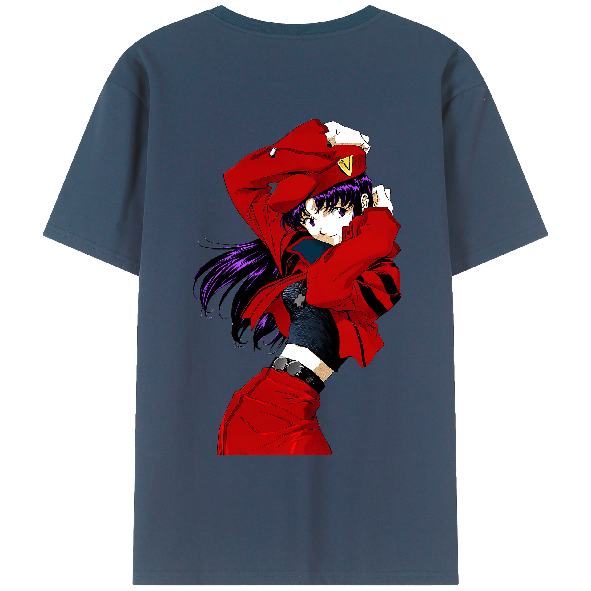 （画像用） EVA 新世紀エヴァンゲリオン 綿100％ メンズ半袖Tシャツ（バックプリント） 通気性