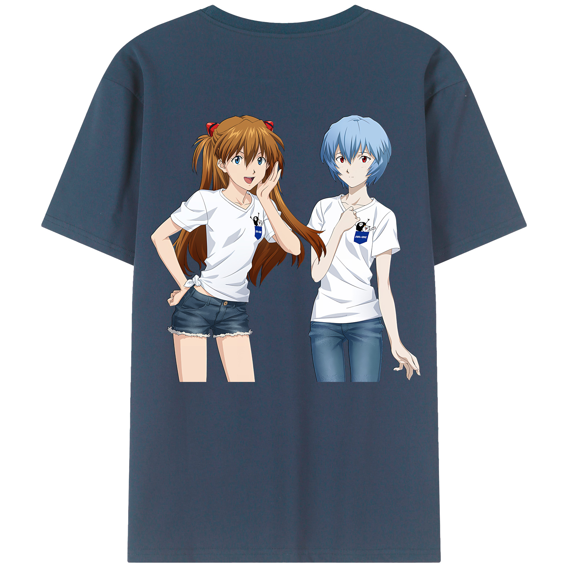 （画像用） EVA 新世紀エヴァンゲリオン 綿100％ メンズ半袖Tシャツ（バックプリント） 通気性