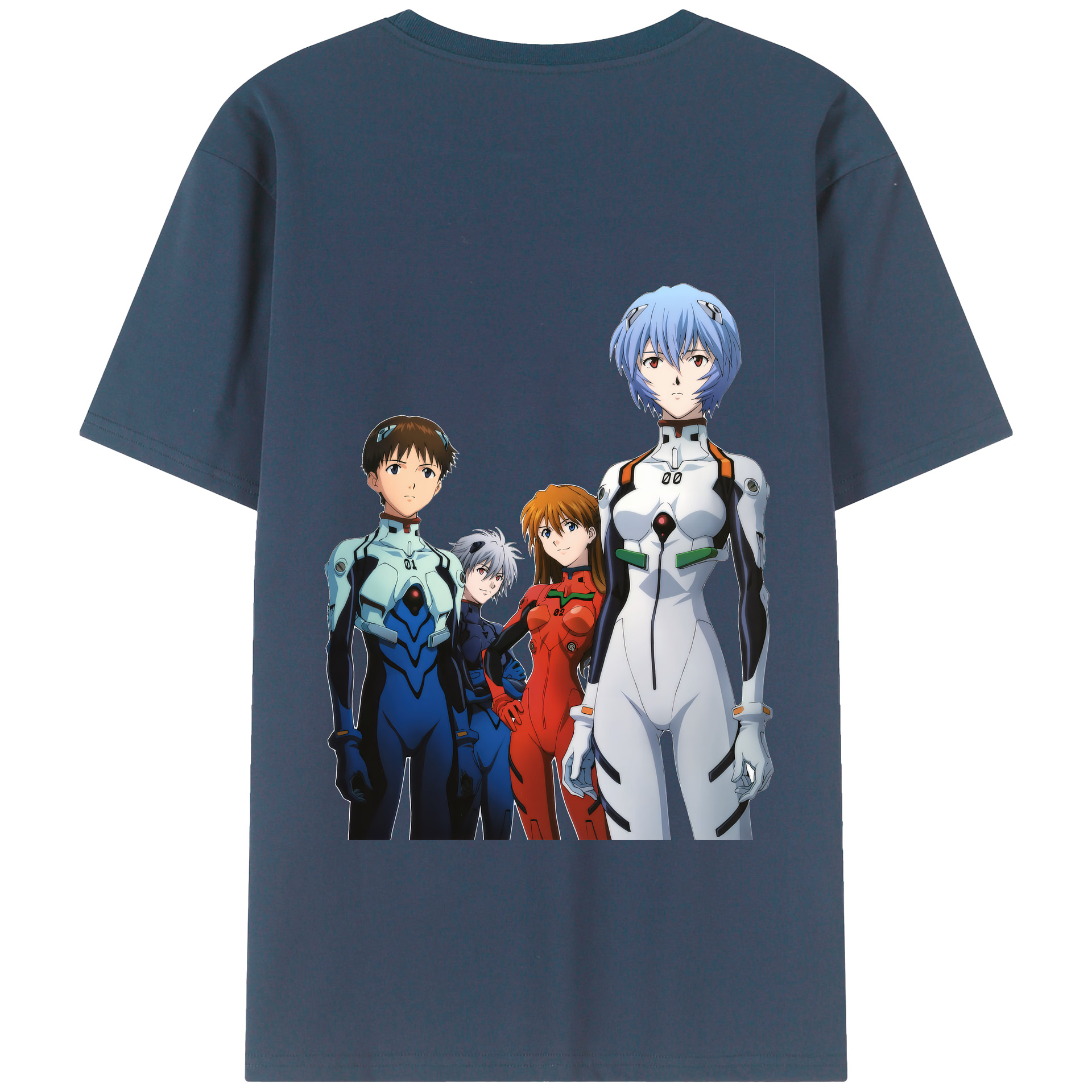 （画像用） EVA 新世紀エヴァンゲリオン 綿100％ メンズ半袖Tシャツ（バックプリント） 通気性