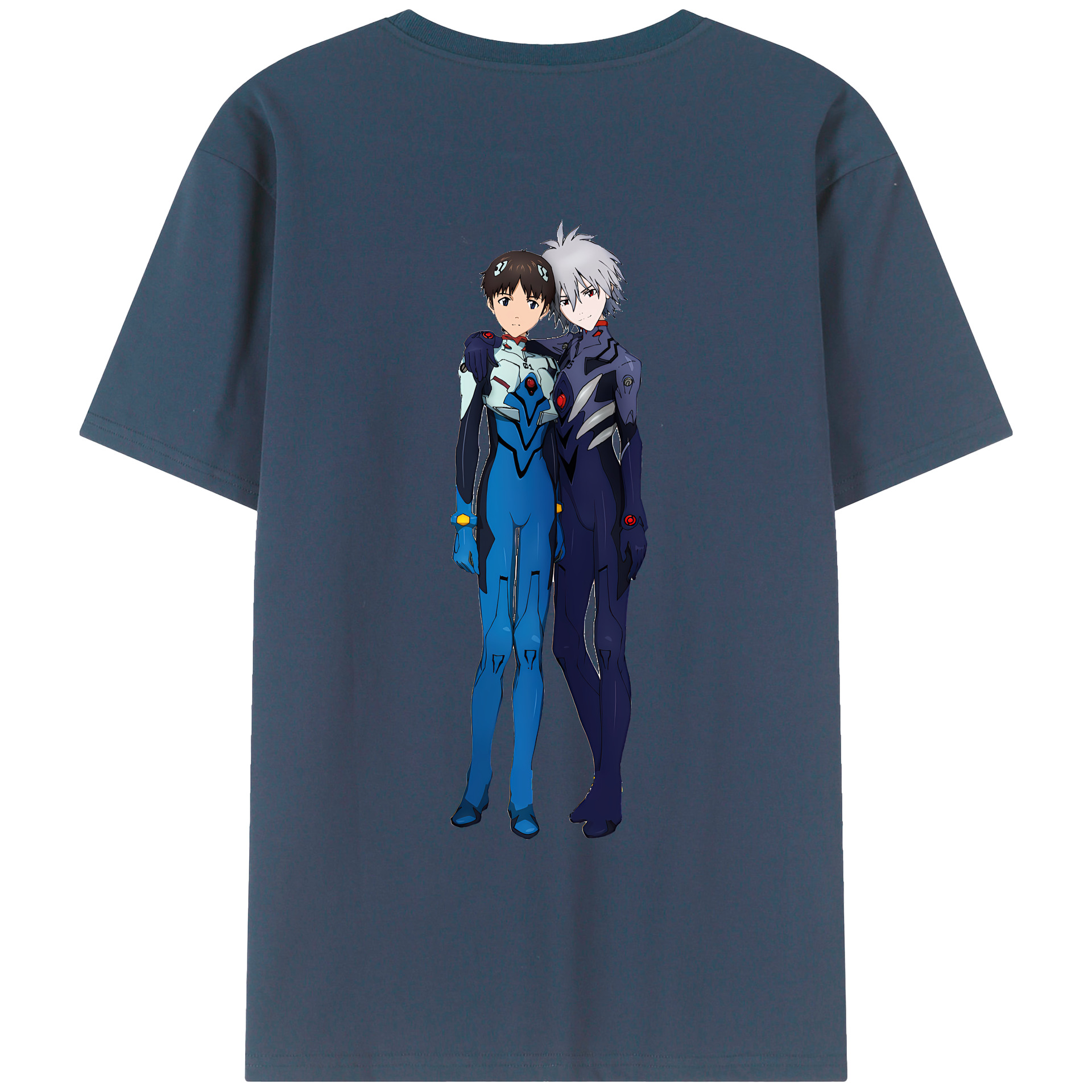 （画像用） EVA 新世紀エヴァンゲリオン 綿100％ メンズ半袖Tシャツ（バックプリント） 通気性