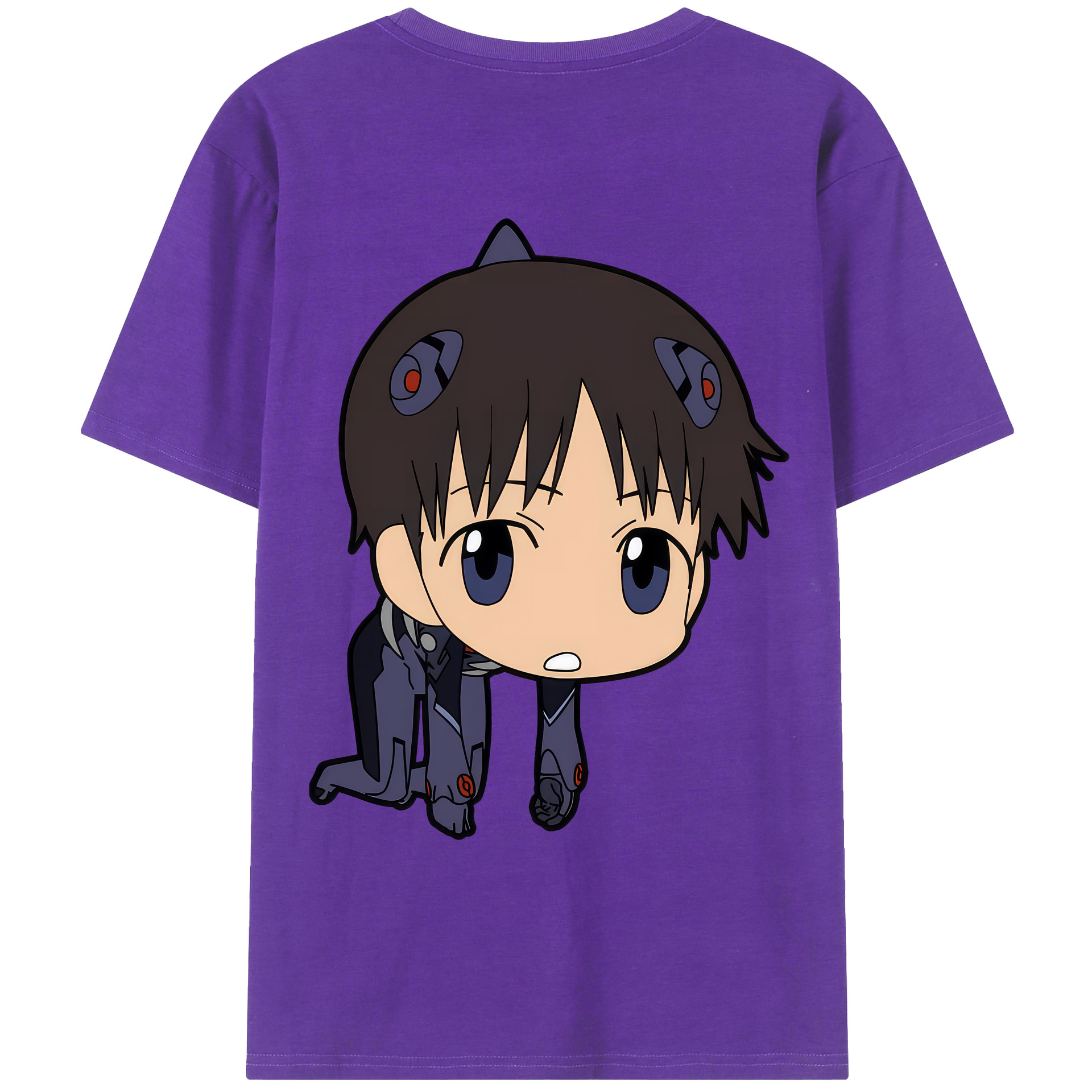 （画像用） EVA 新世紀エヴァンゲリオン 綿100％ メンズ半袖Tシャツ（バックプリント） 通気性