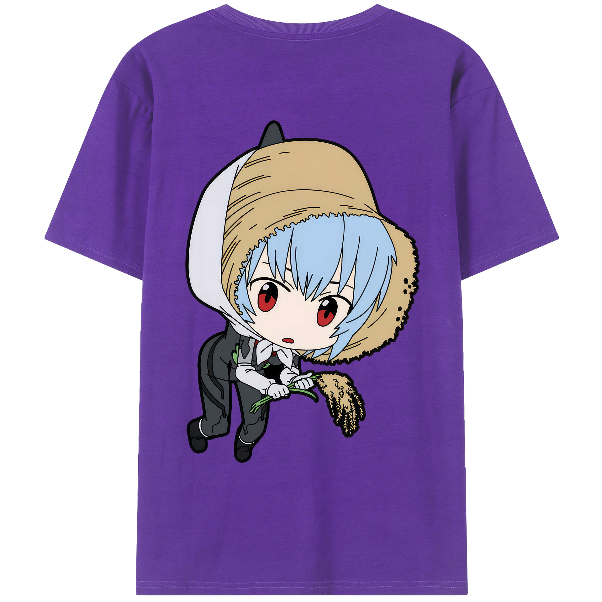 （画像用） EVA 新世紀エヴァンゲリオン 綿100％ メンズ半袖Tシャツ（バックプリント） 通気性