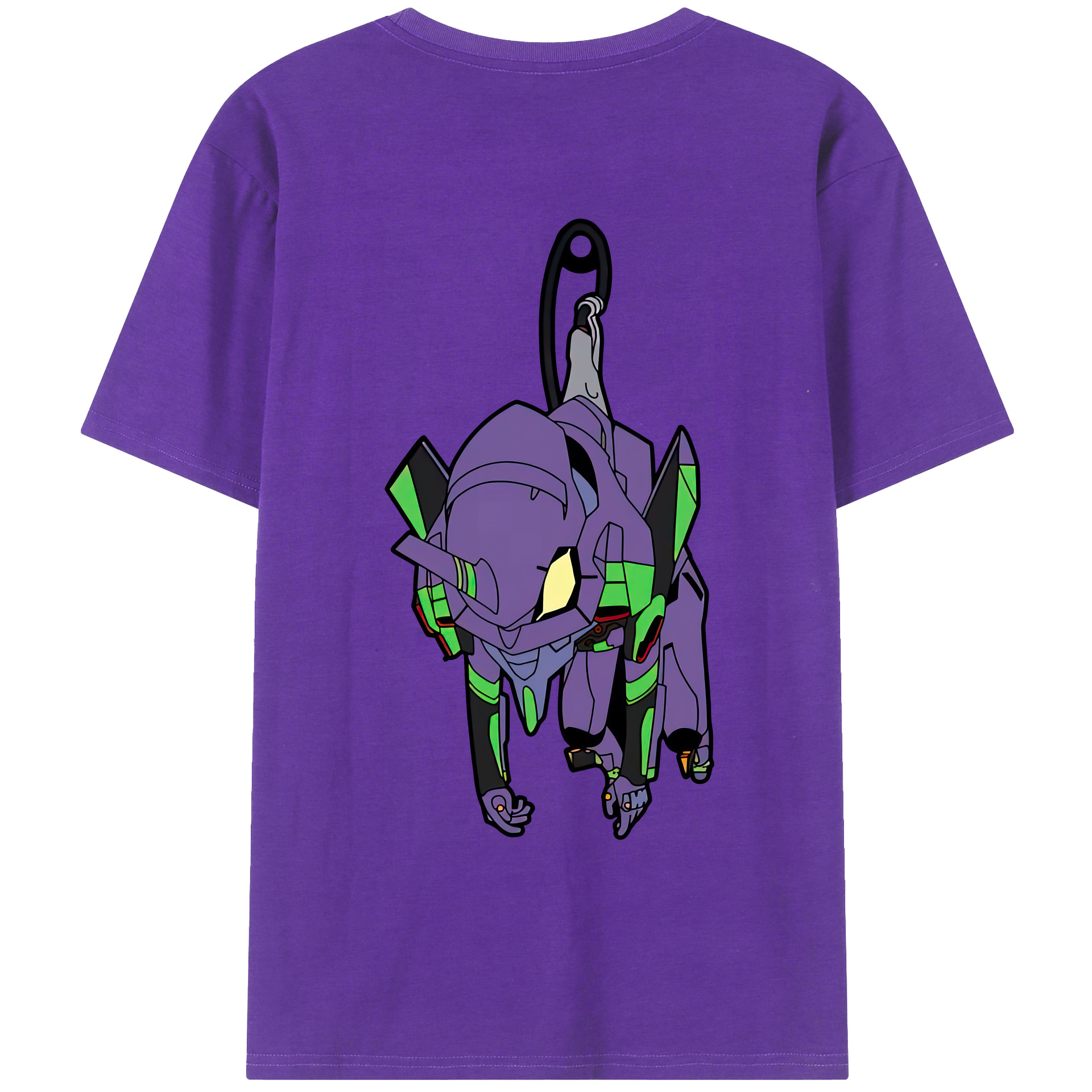 （画像用） EVA 新世紀エヴァンゲリオン 綿100％ メンズ半袖Tシャツ（バックプリント） 通気性