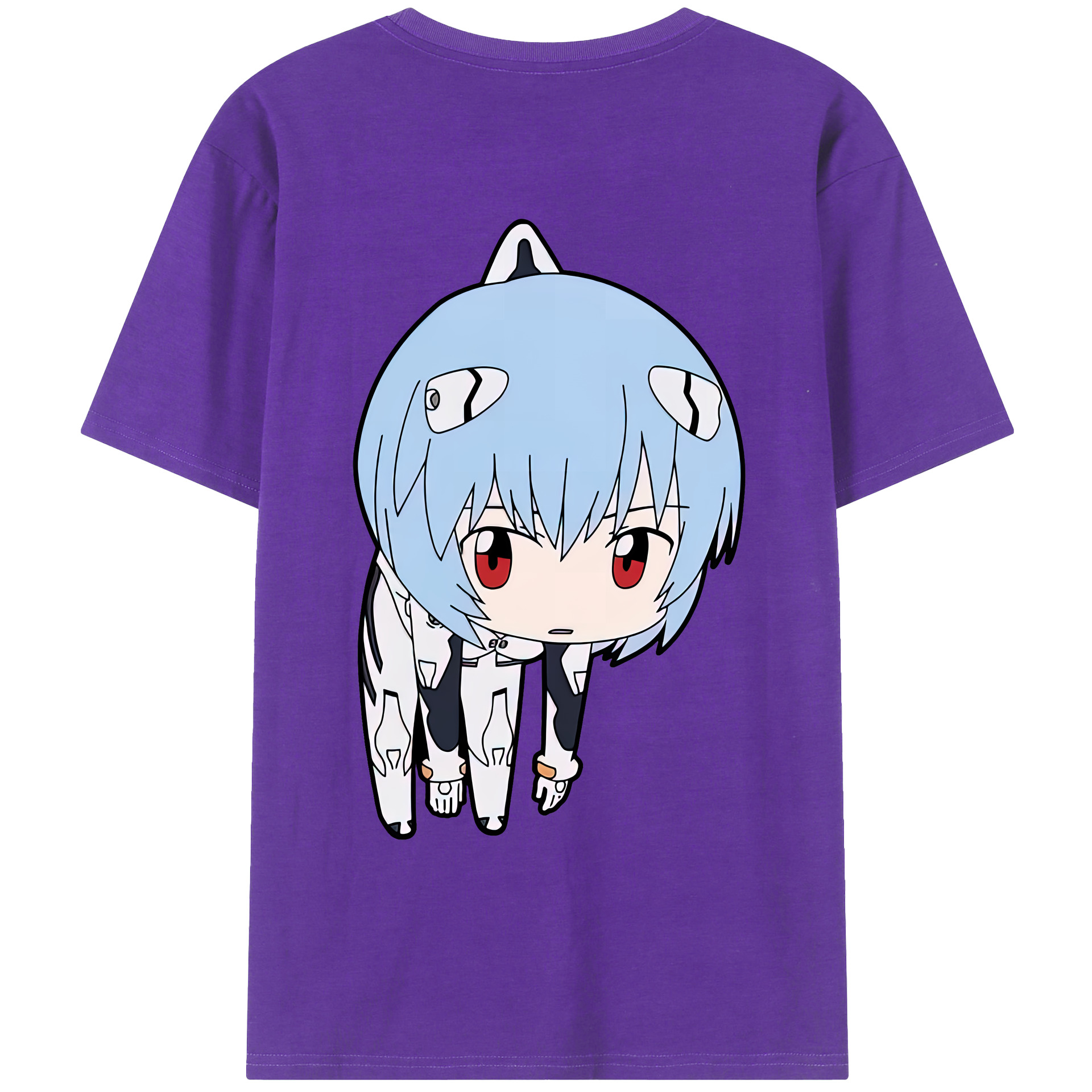 （画像用） EVA 新世紀エヴァンゲリオン 綿100％ メンズ半袖Tシャツ（バックプリント） 通気性